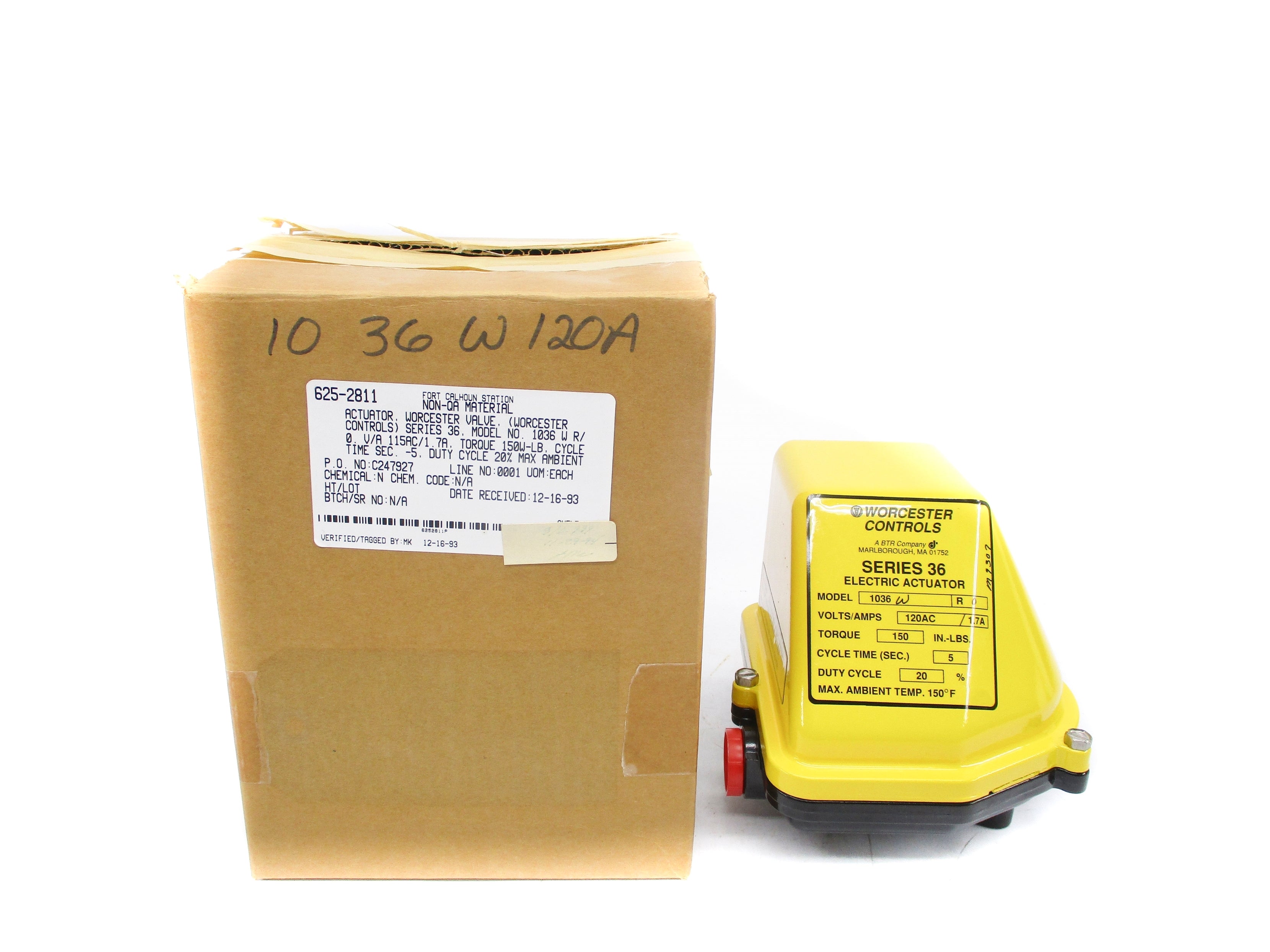 WORCESTER CONTROLS 1036W SER. 36 NSMP