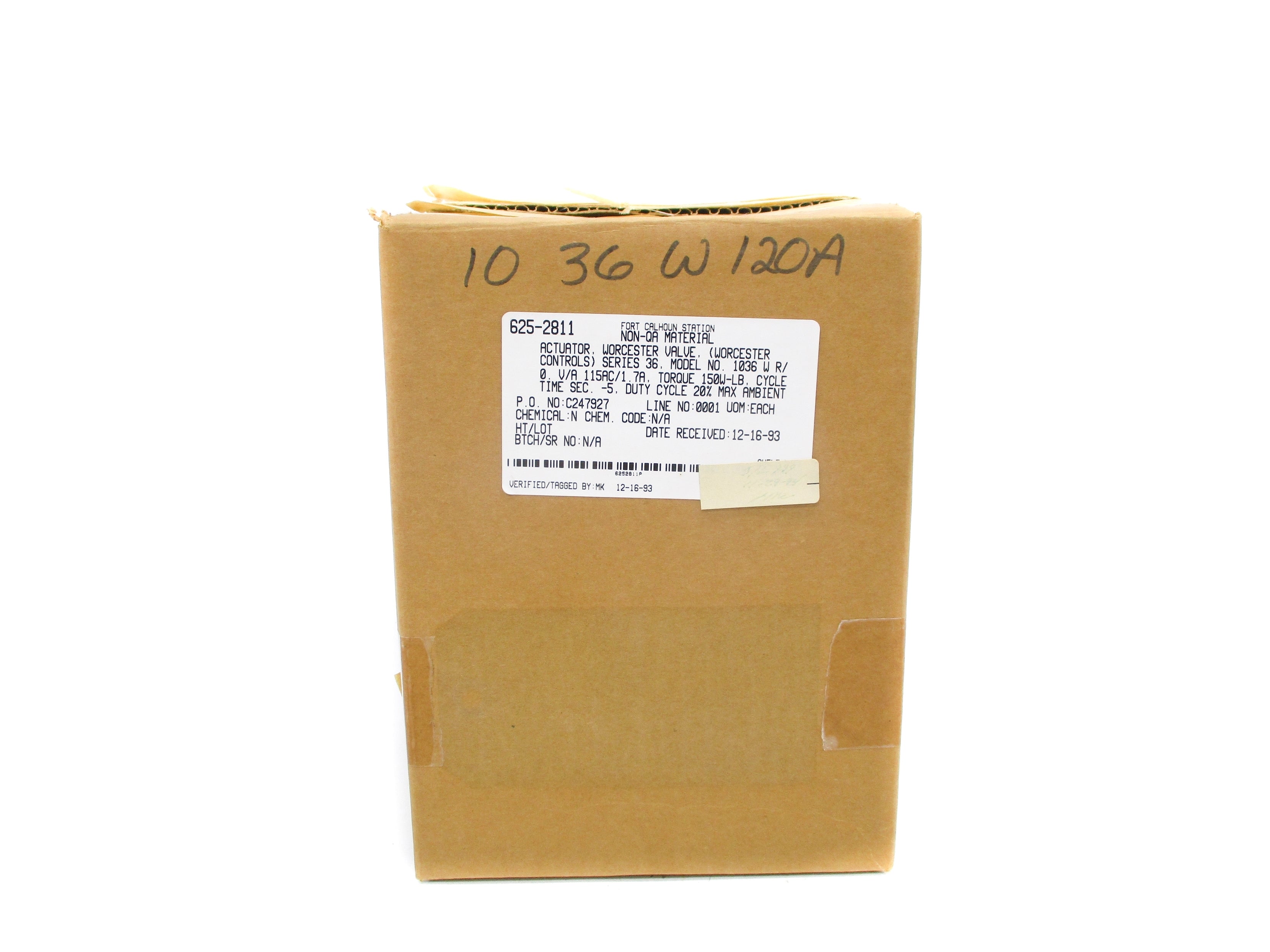 WORCESTER CONTROLS 1036W SER. 36 NSMP