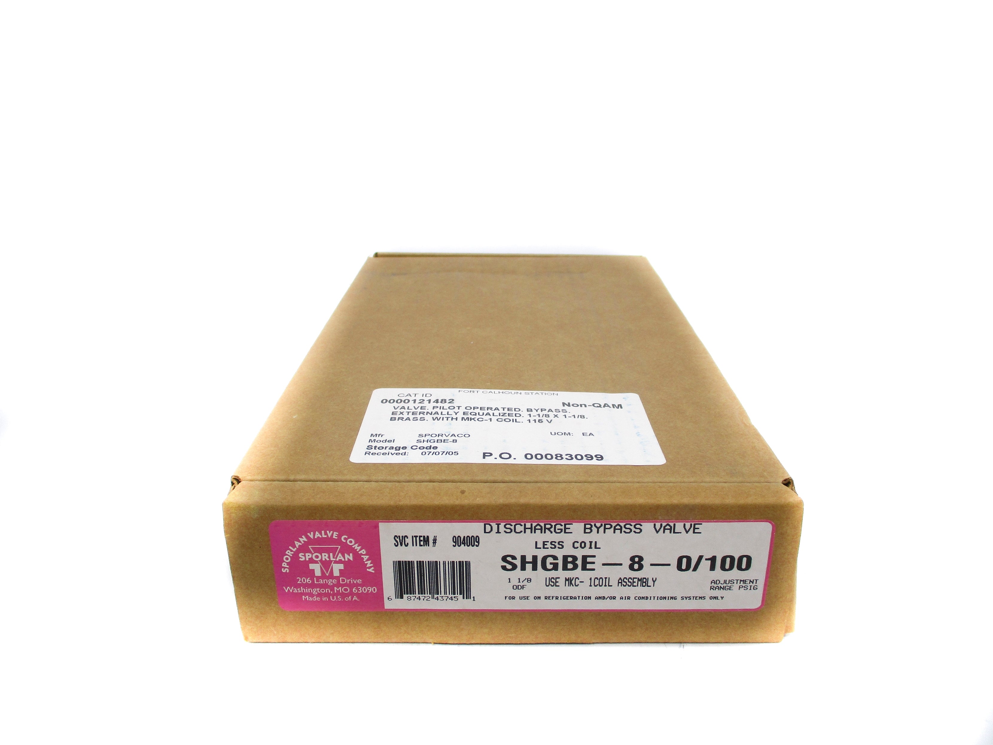 SPORLAN SHGBE-8-0/100 NSMP
