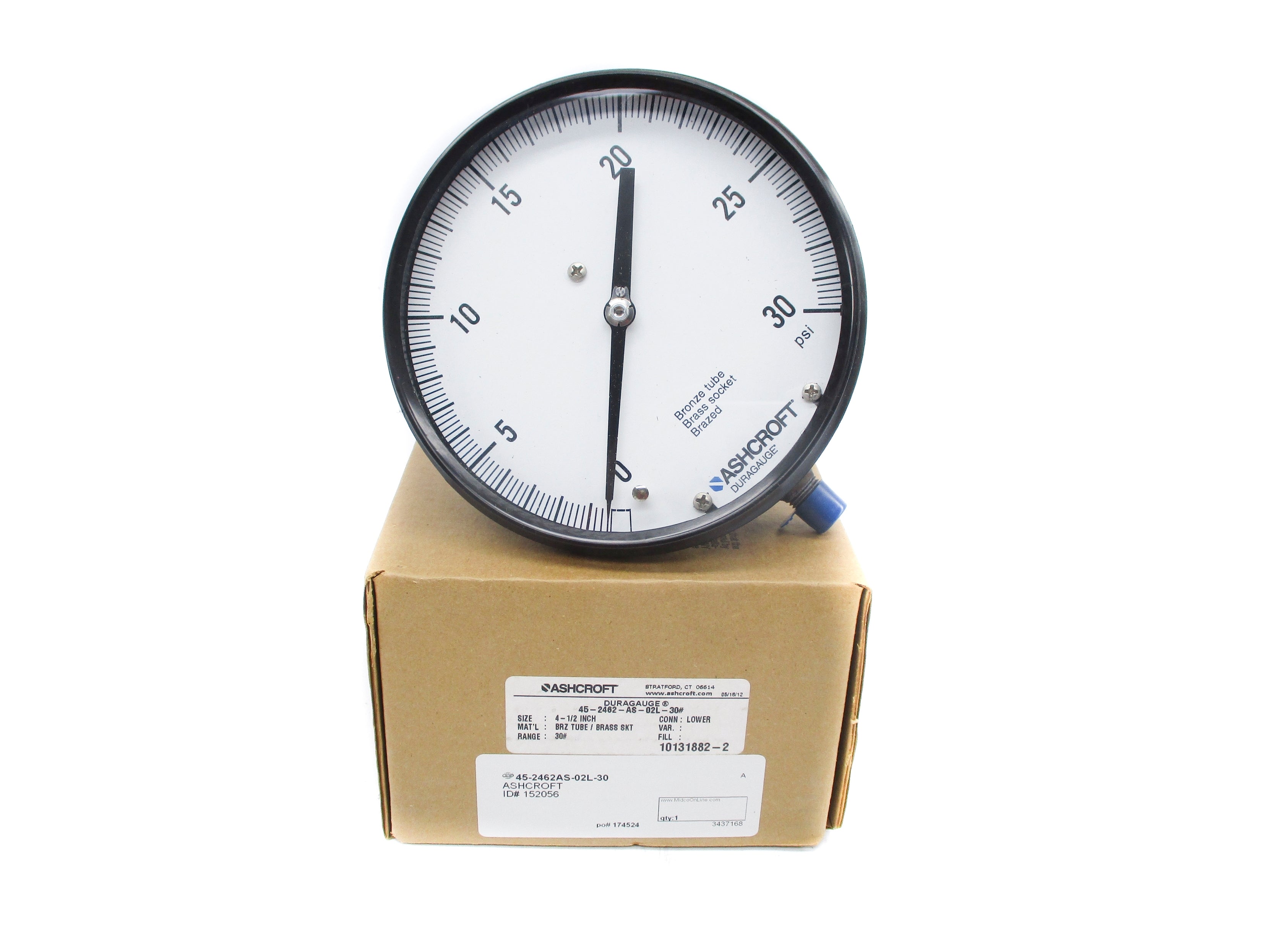 ASHCROFT 45-2462-AS-02L-30# 0-30PSI NSMP