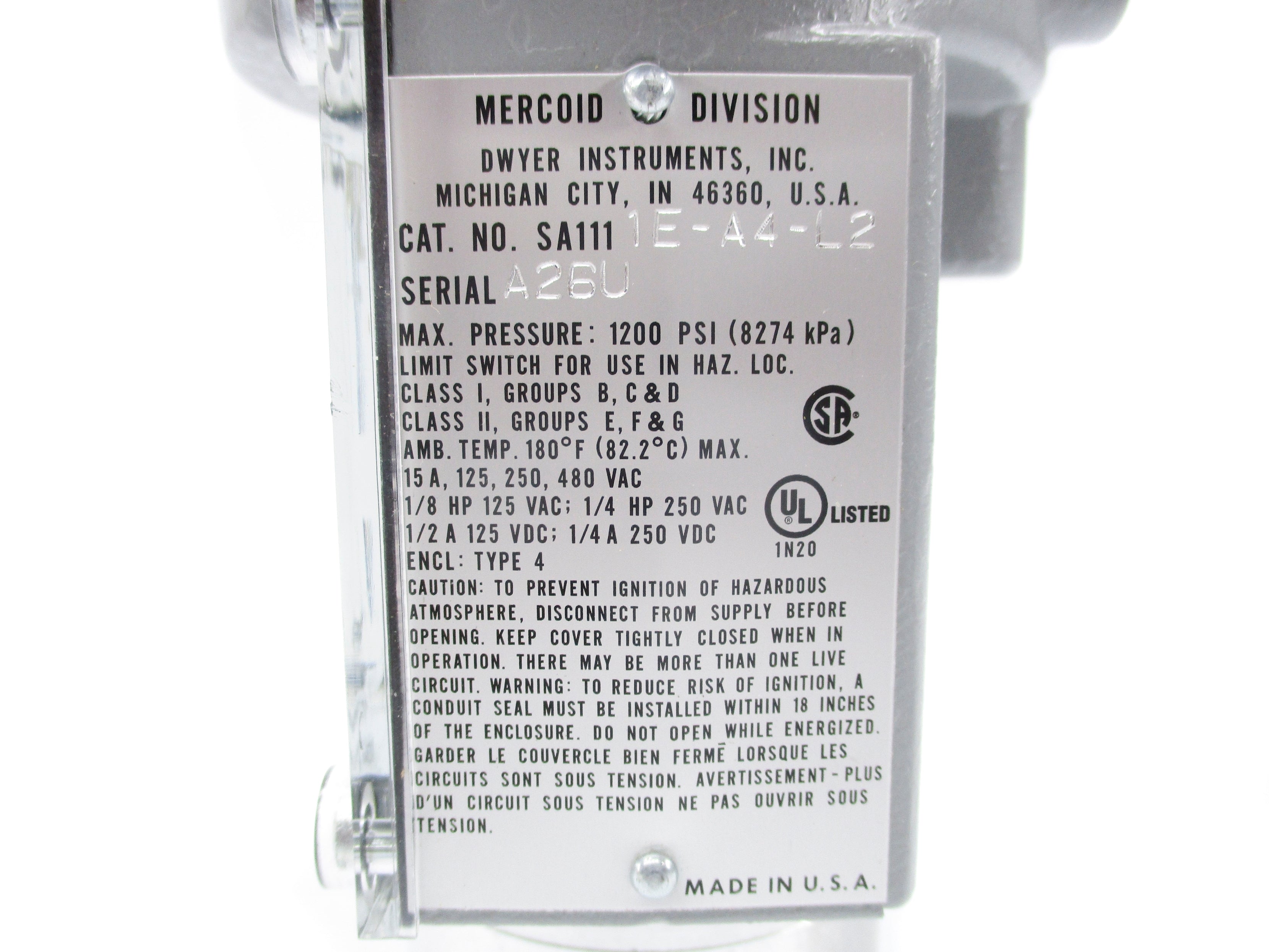 MERCOID SA1111E-A4-L2 NSNP