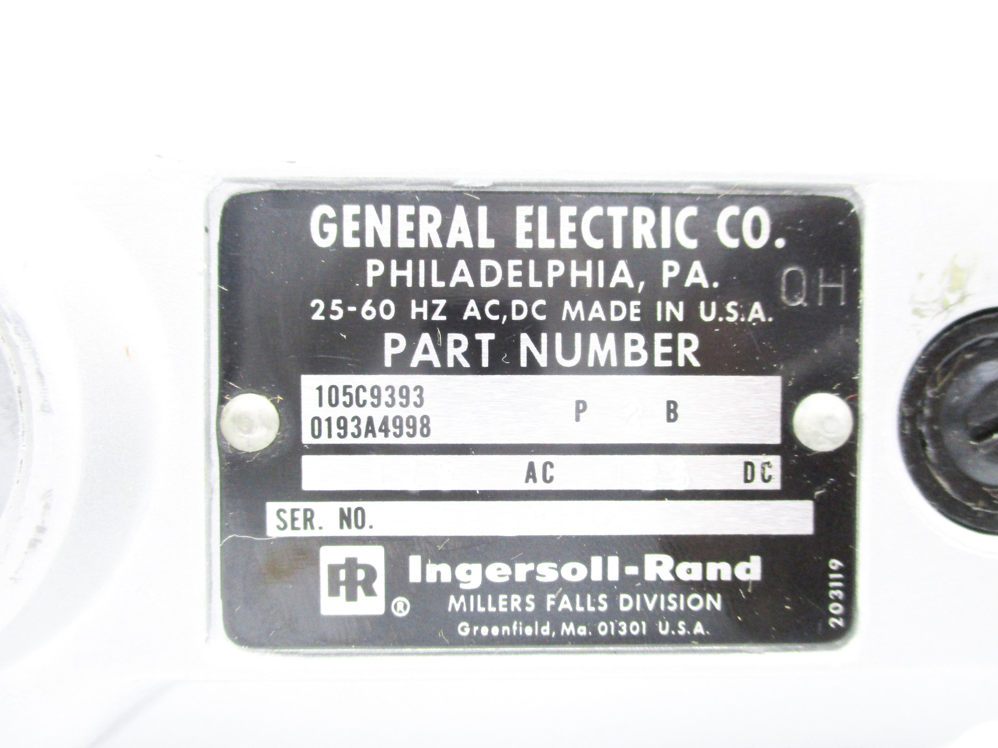 GENERAL ELECTRIC 105C9393P2B NSNP