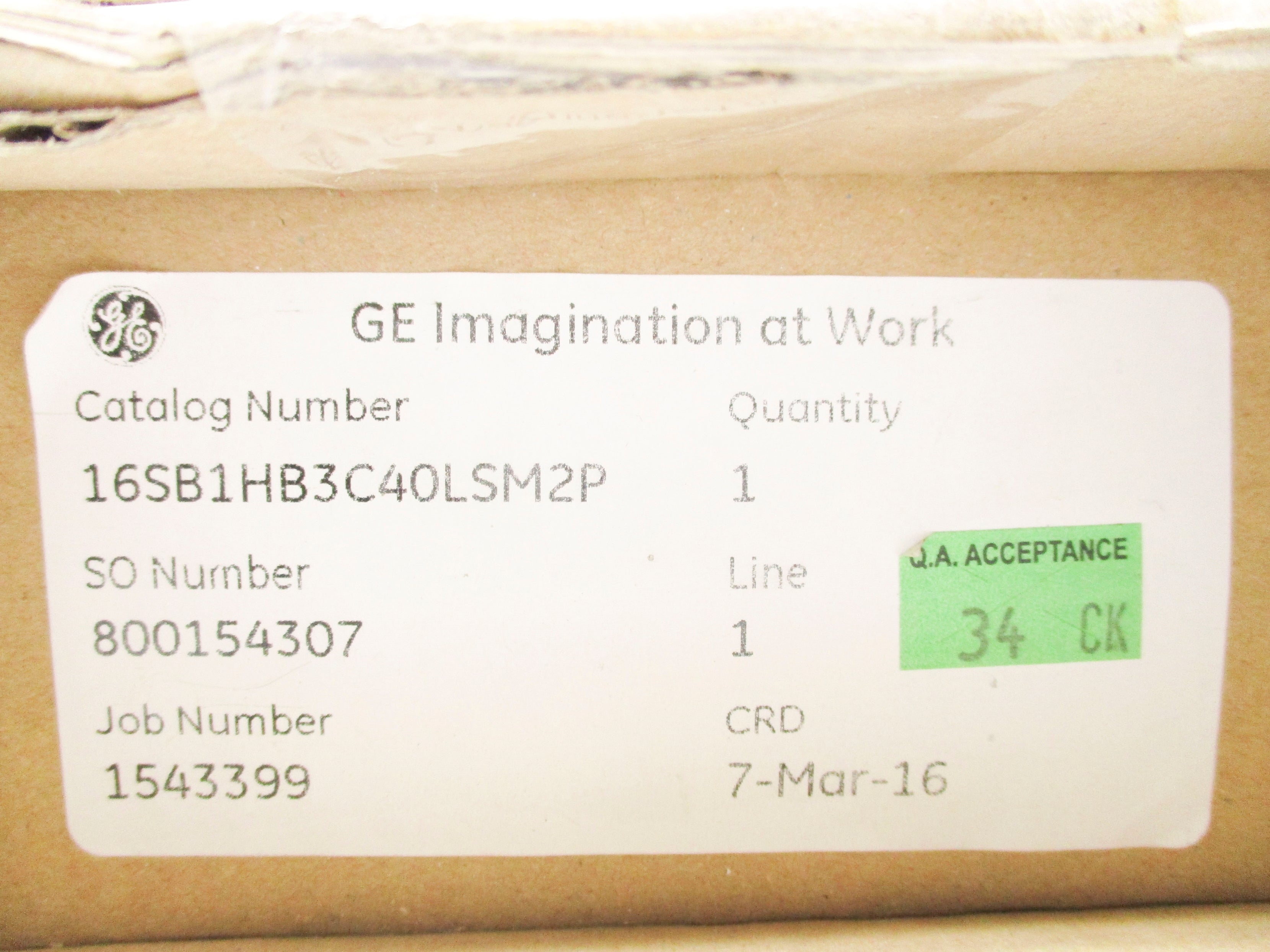 GENERAL ELECTRIC 16SB1HB3C40LSM2P NSFS