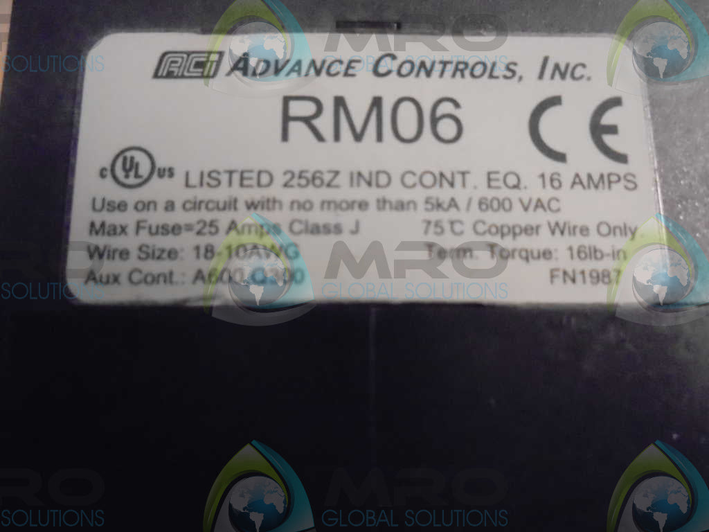 ADVANCE CONTROLS, INC. RM06 *NEW NO BOX*