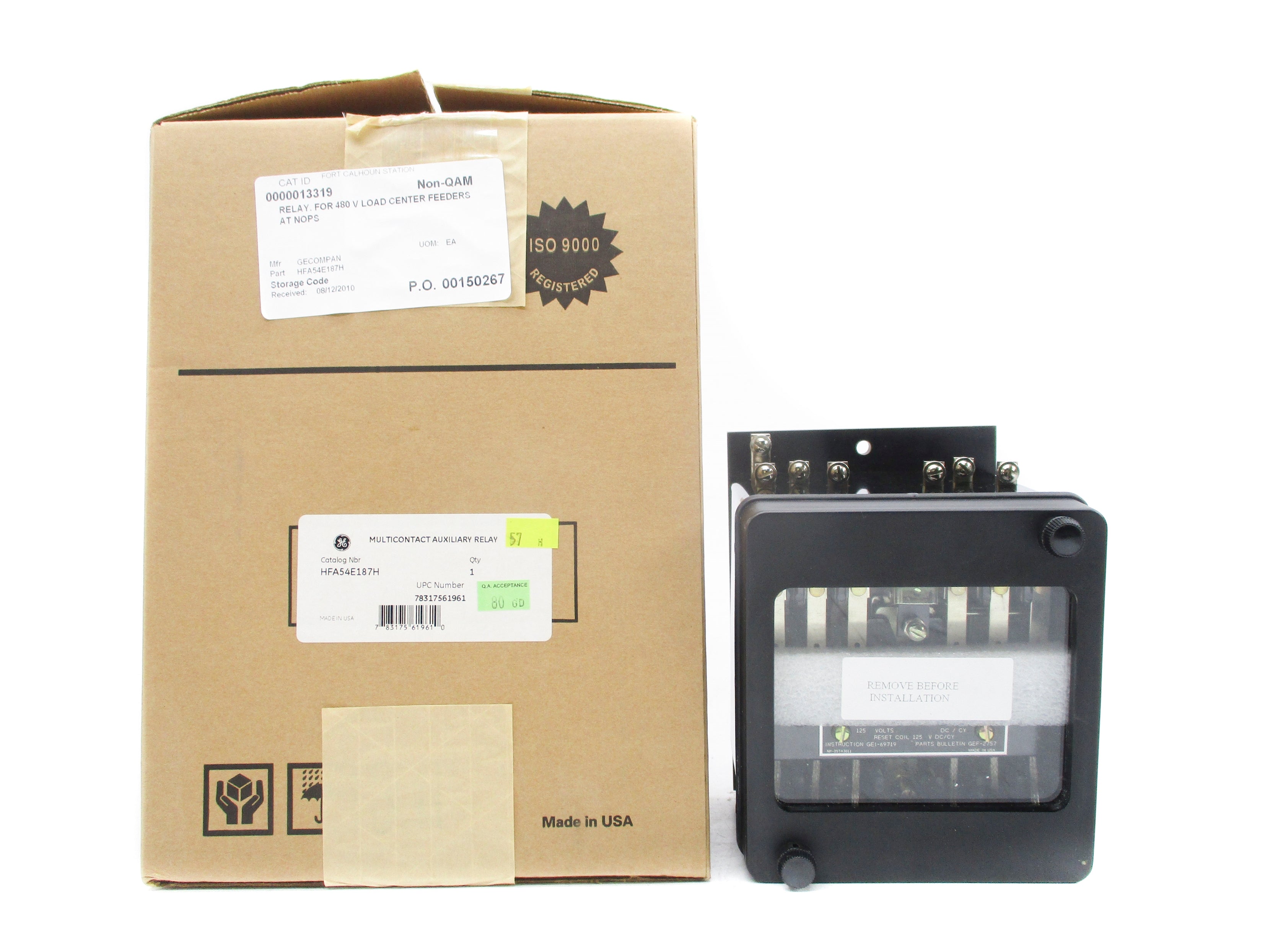 GENERAL ELECTRIC HFA54E187H 125V NSMP