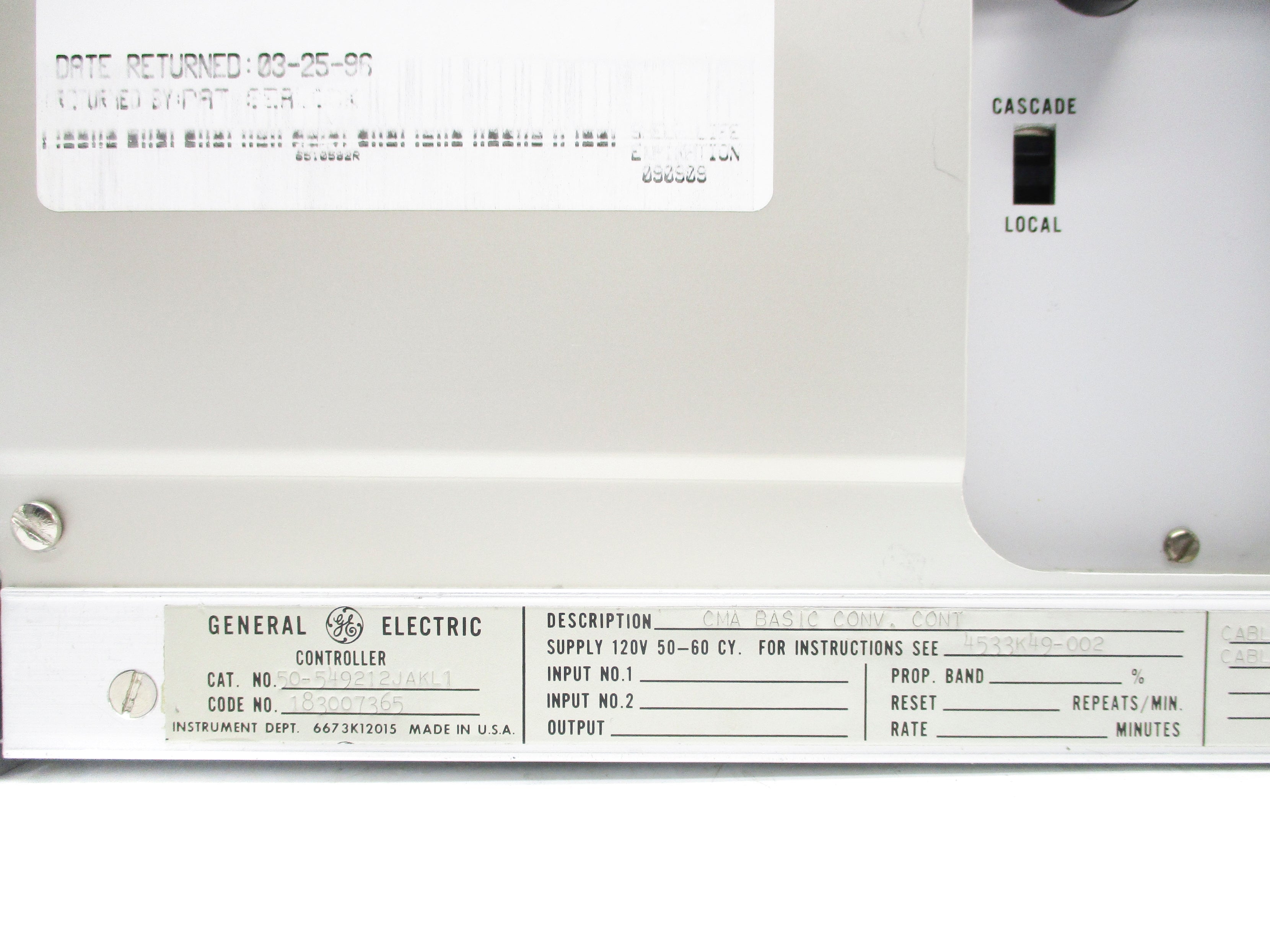 GENERAL ELECTRIC 50-549212JAKL1 NSNP