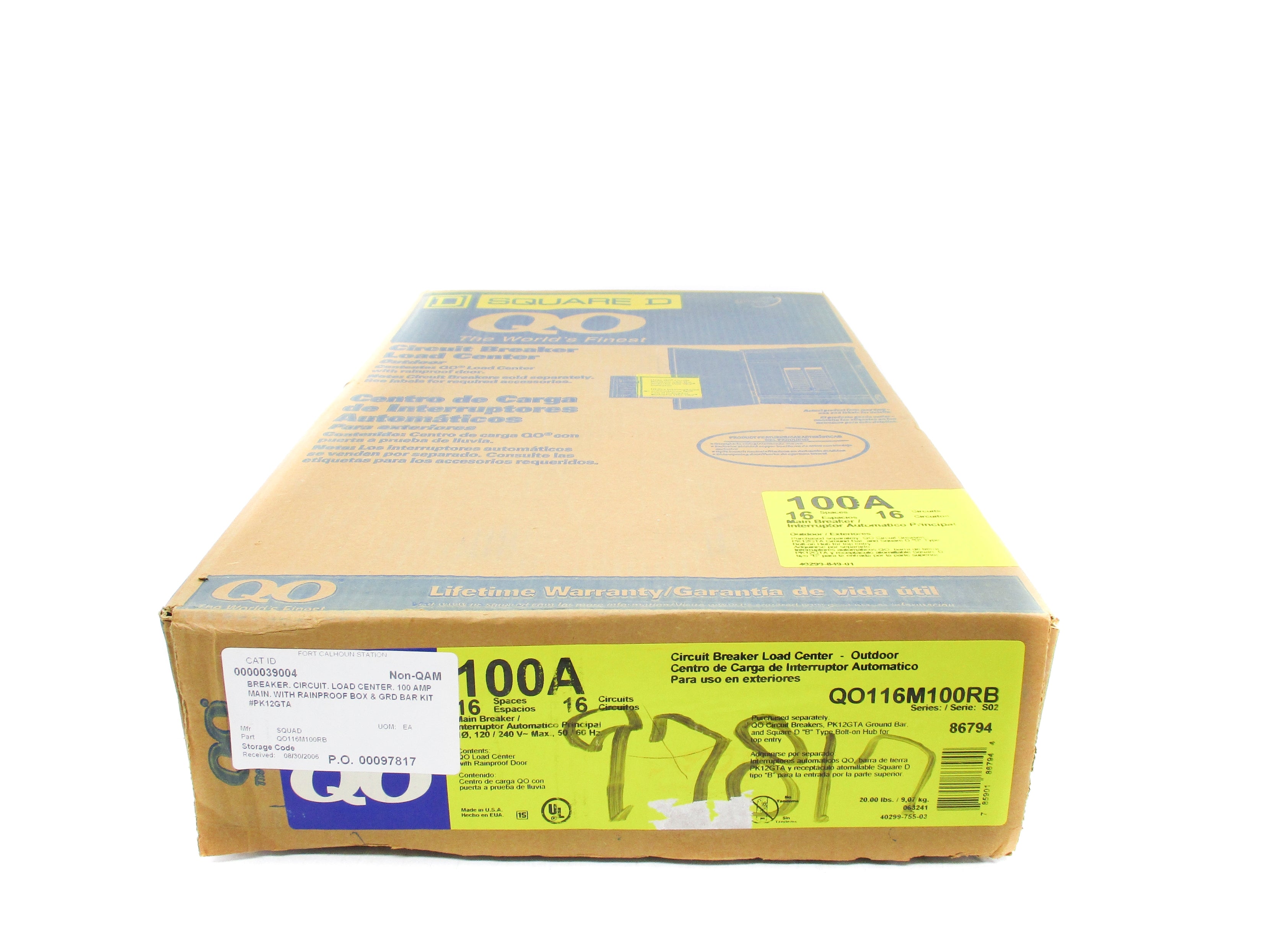 SQUARE D QO116M100RB SER. S02 NSFS