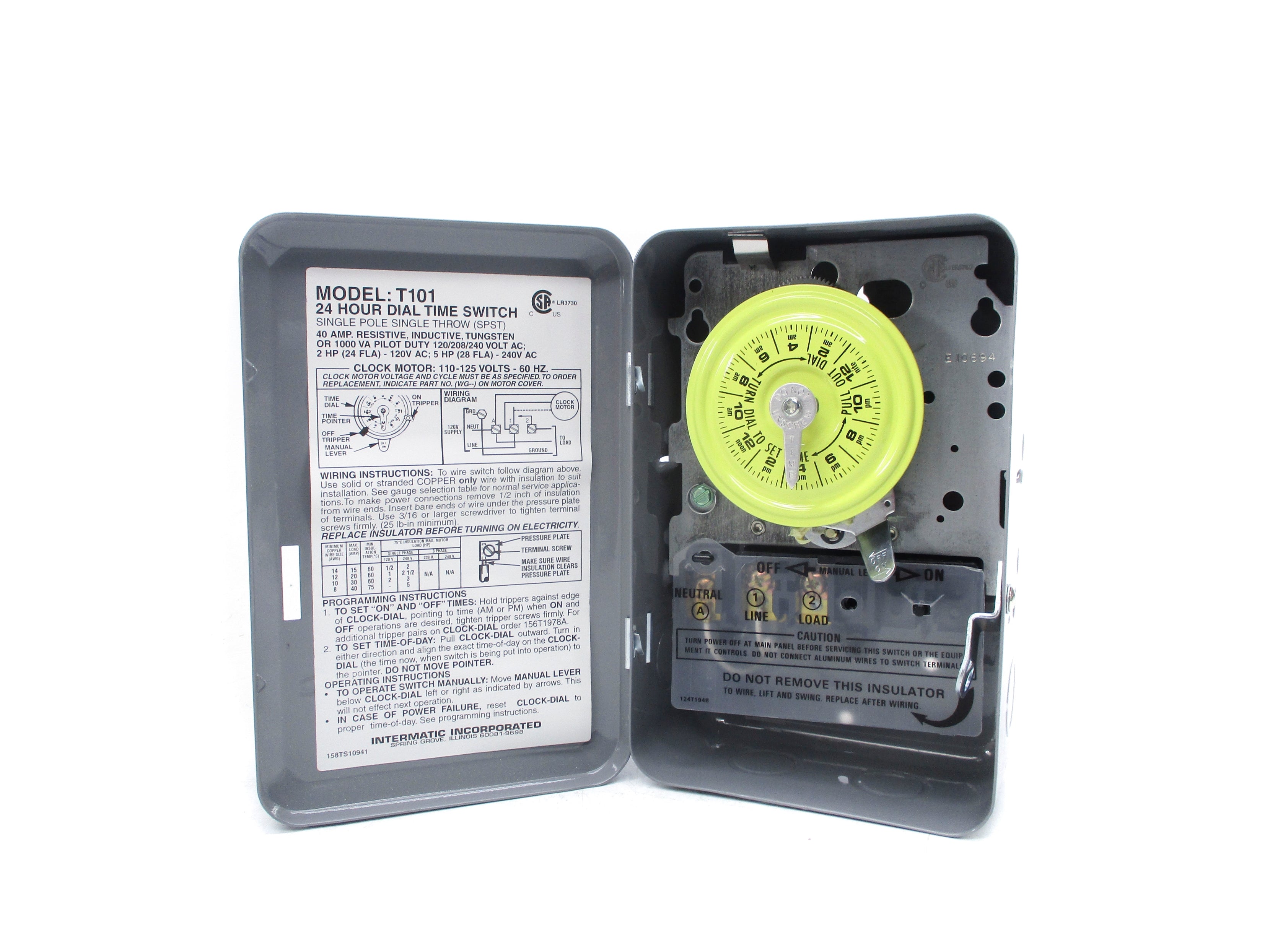 INTERMATIC T101 12HR 120VAC NSMP