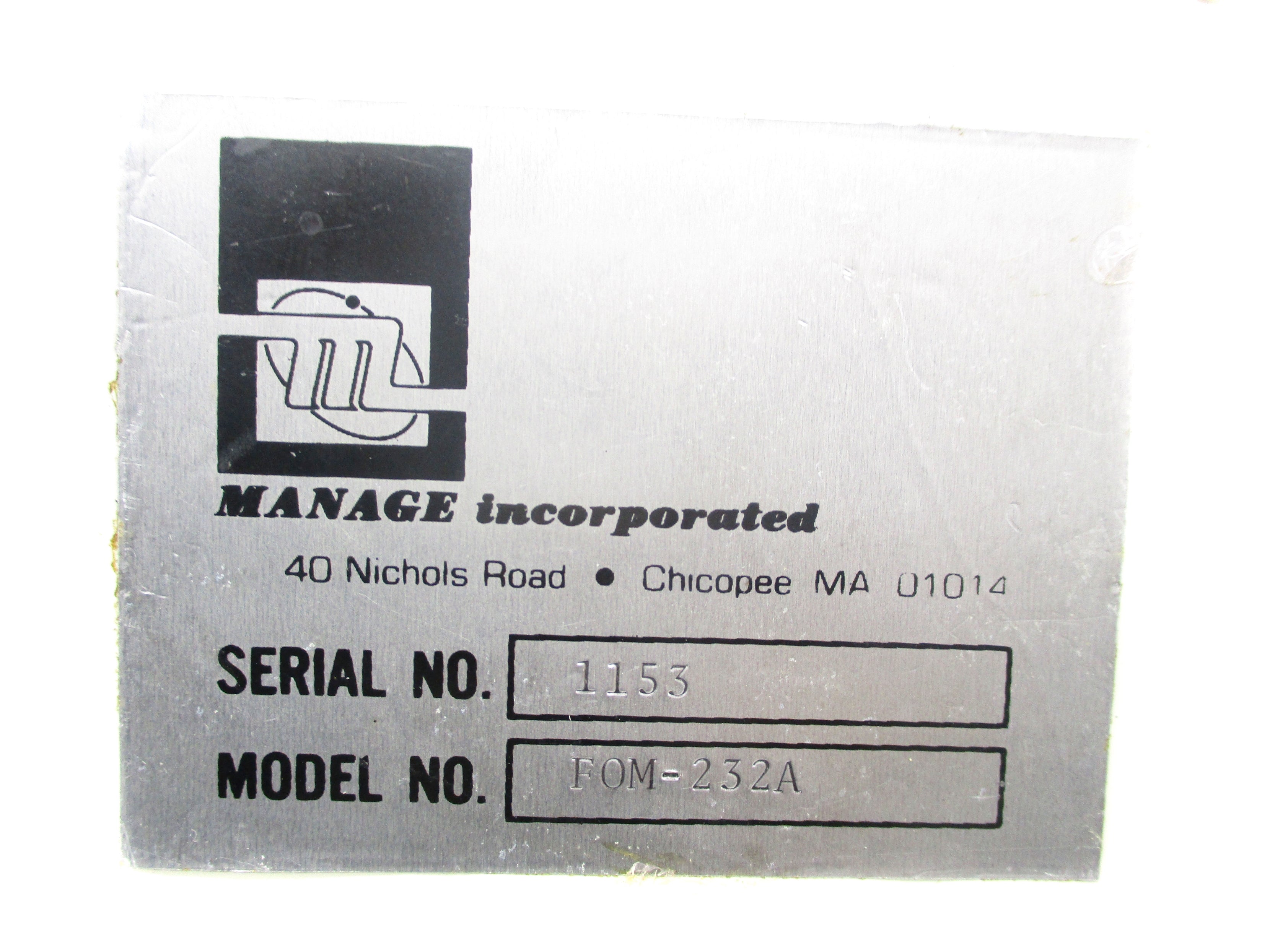 MANAGE INCORPORATED FOM-232A UNMP