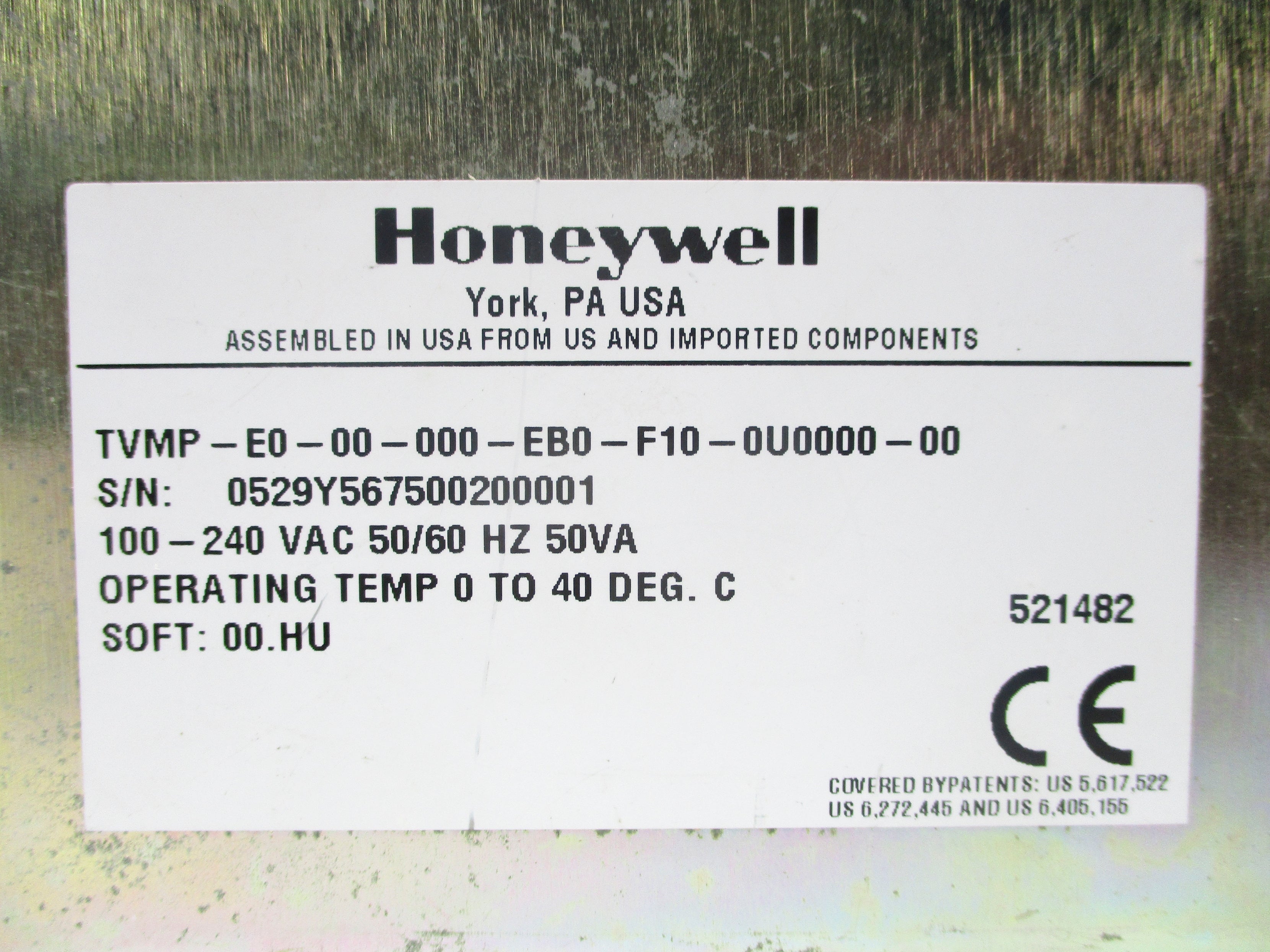 HONEYWELL TVMP-E0-00-000-EB0-F10-0U0000-00 UNMP