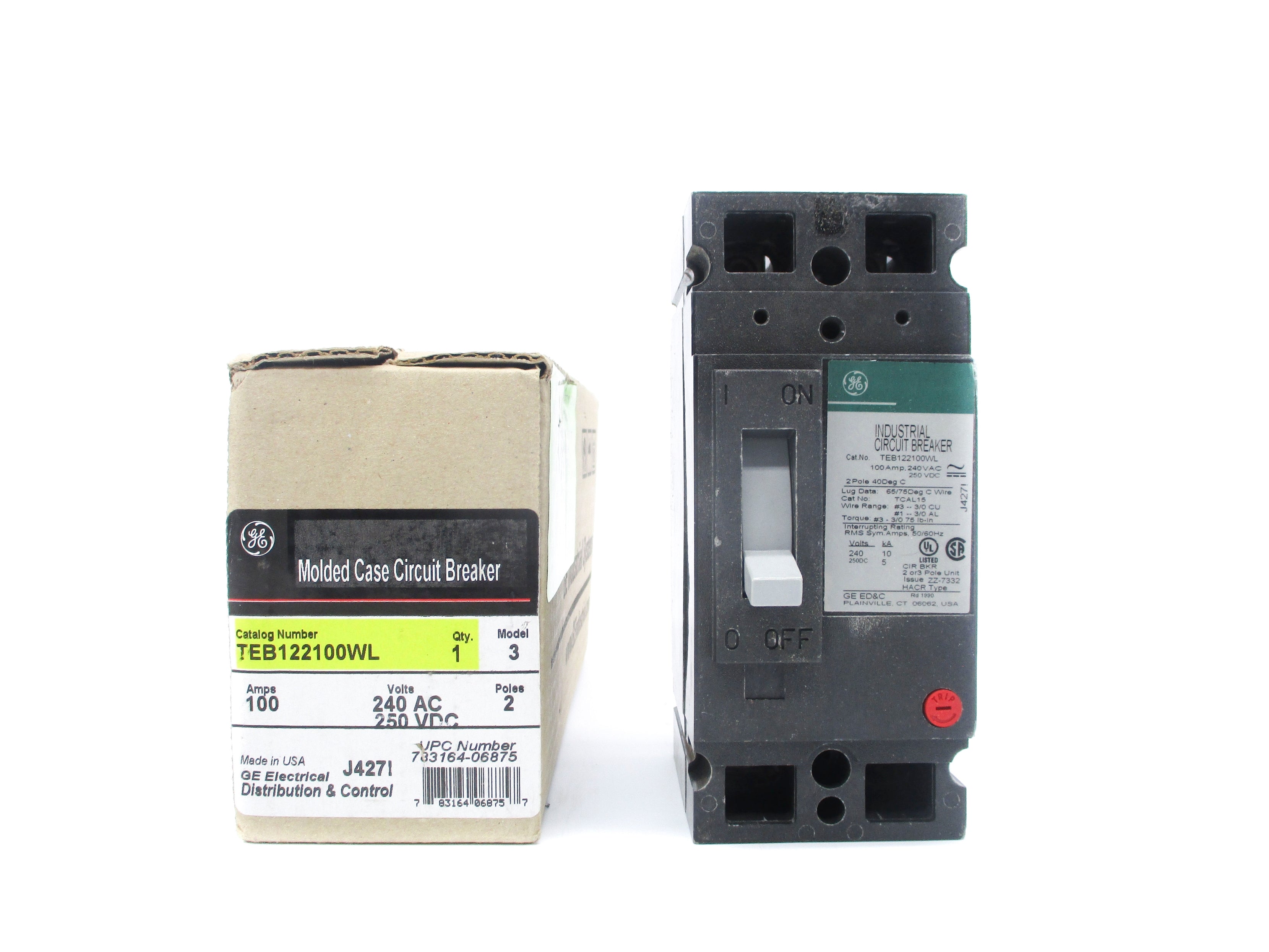 GENERAL ELECTRIC TEB122100WL 250VDC 100A (GREEN) NSMP
