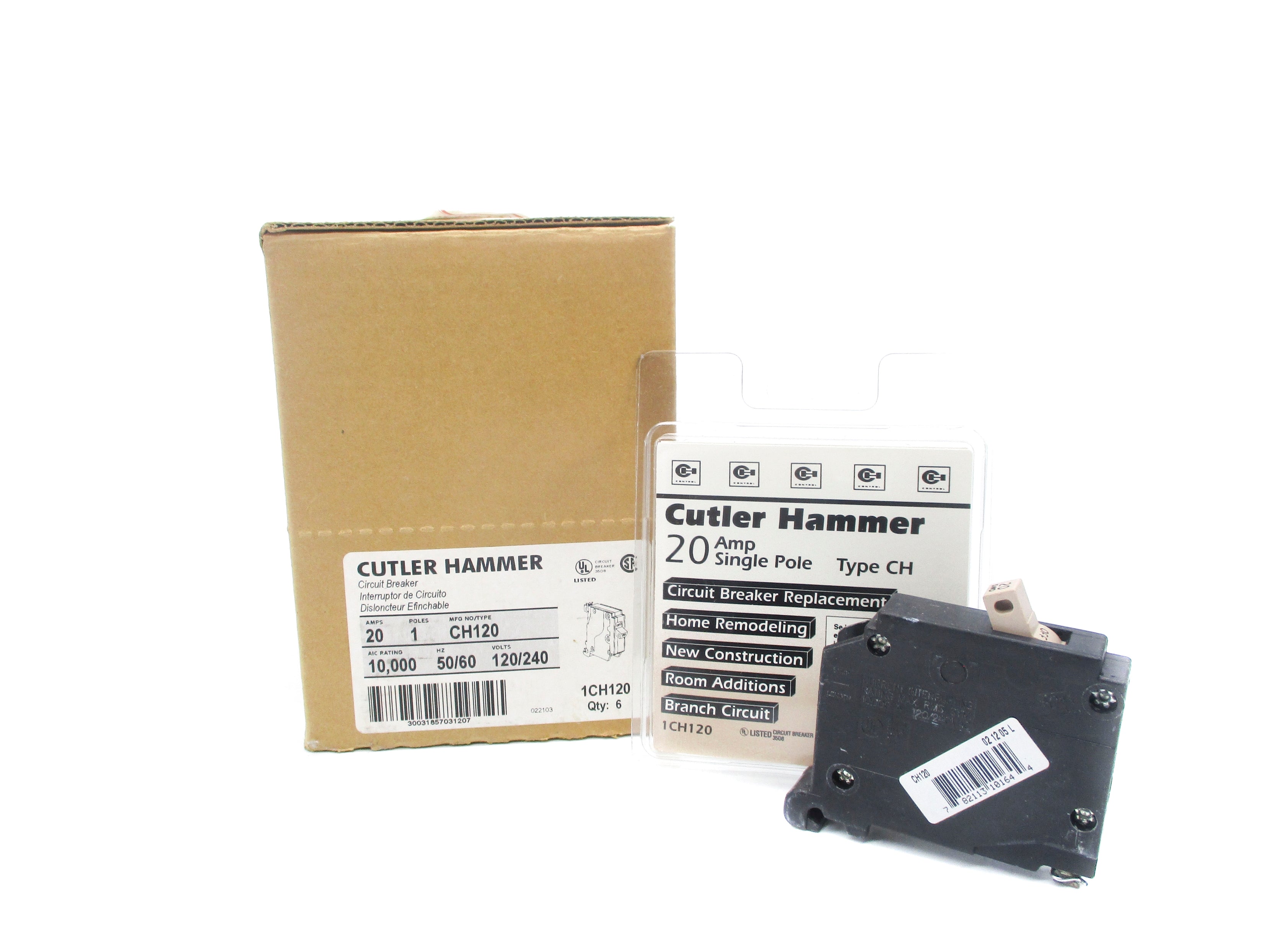 CUTLER HAMMER CH120 120/240VAC 20A (PKG OF 6) NSMP