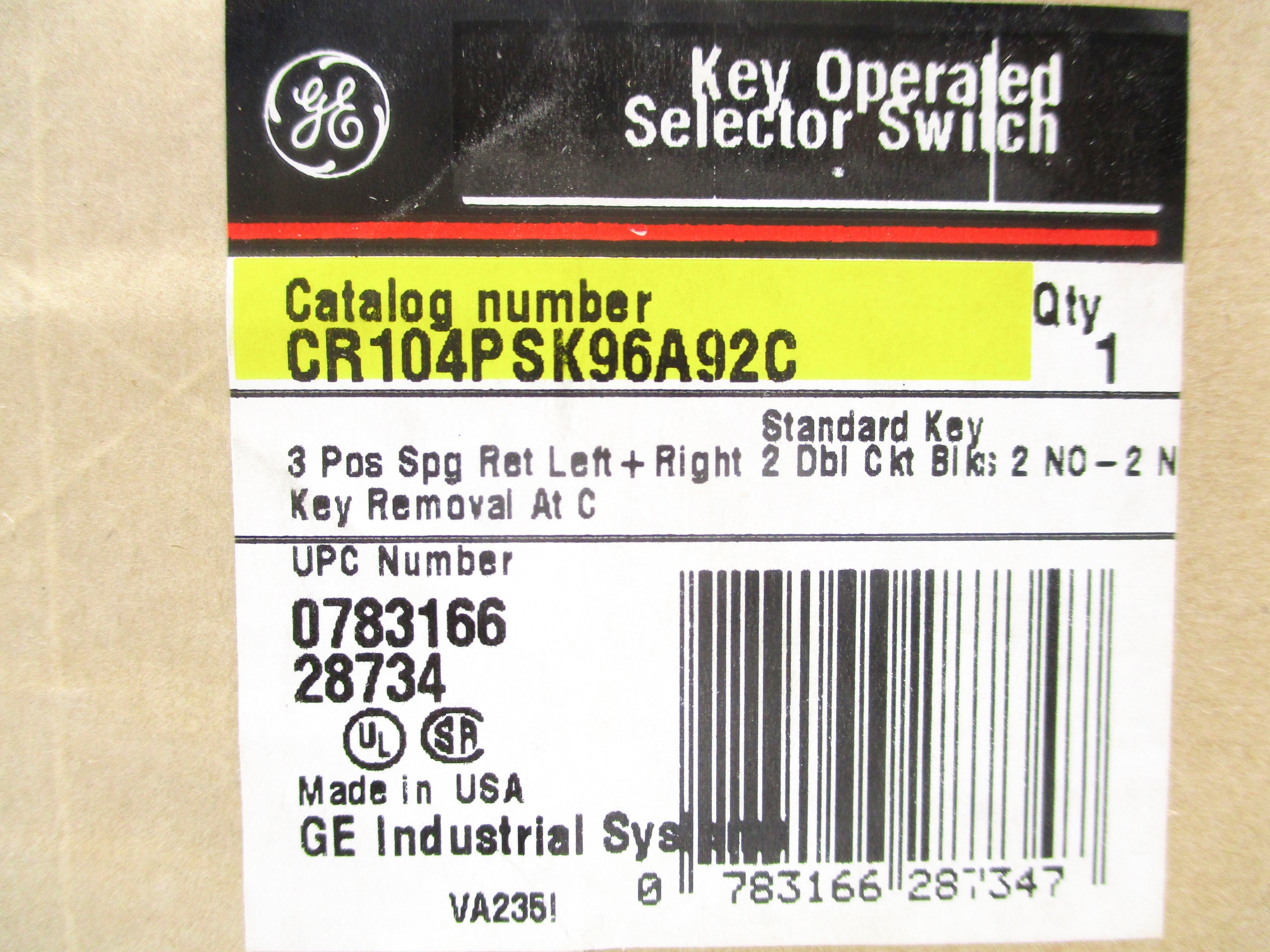 GENERAL ELECTRIC CR104PSK96A92C NSFS
