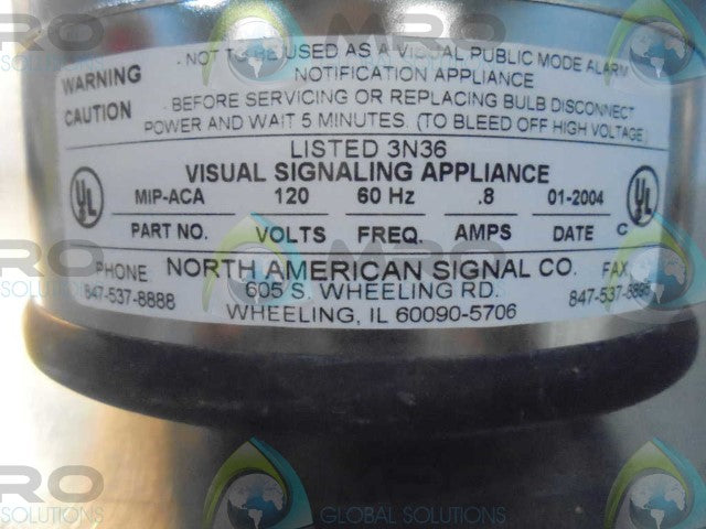 NORTH AMERICAN SIGNAL CO. MI-P AMBER DOME *NEW IN BOX*