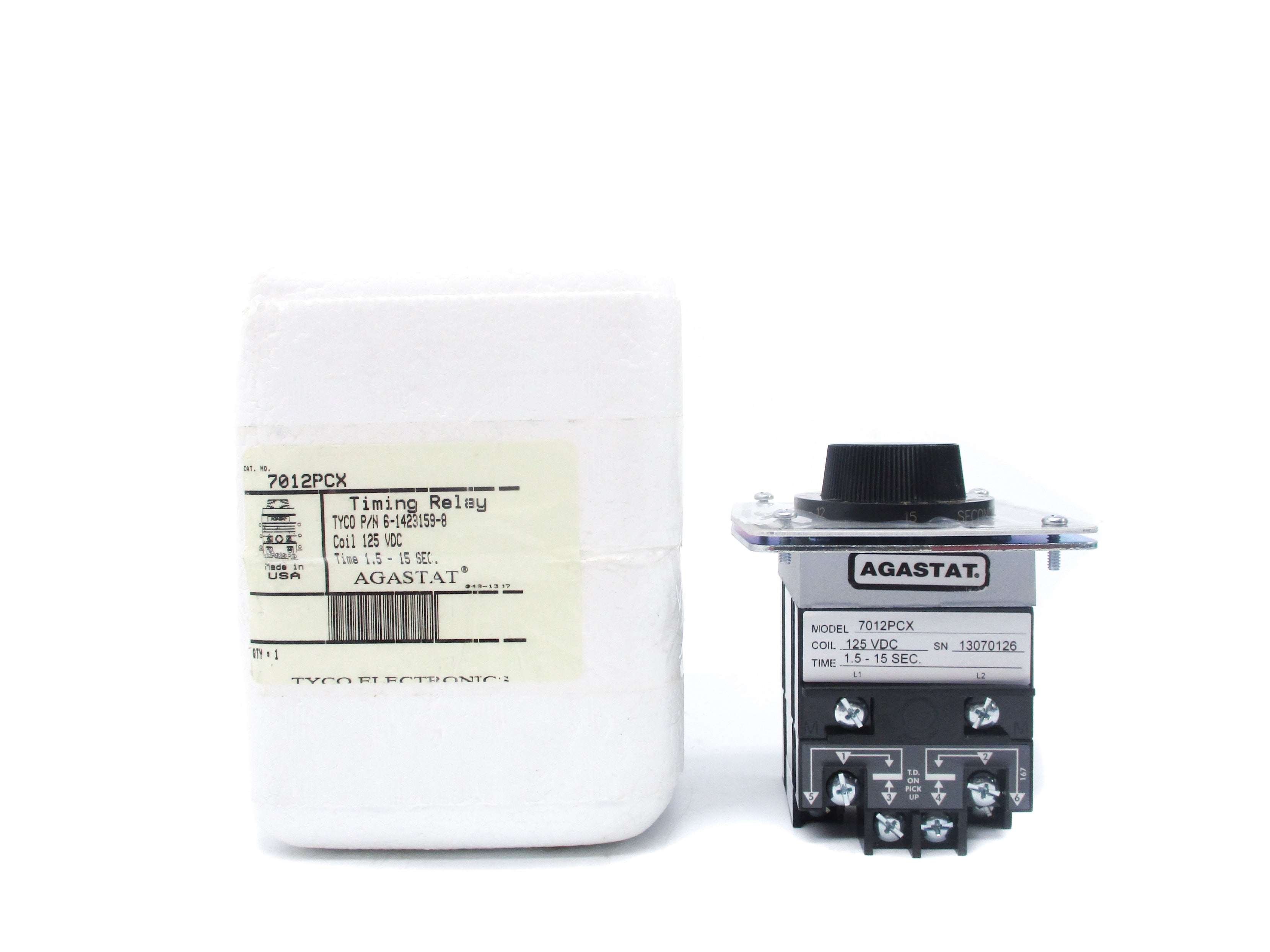 AGASTAT 7012PCX 125VDC 1.5-15S NSMP