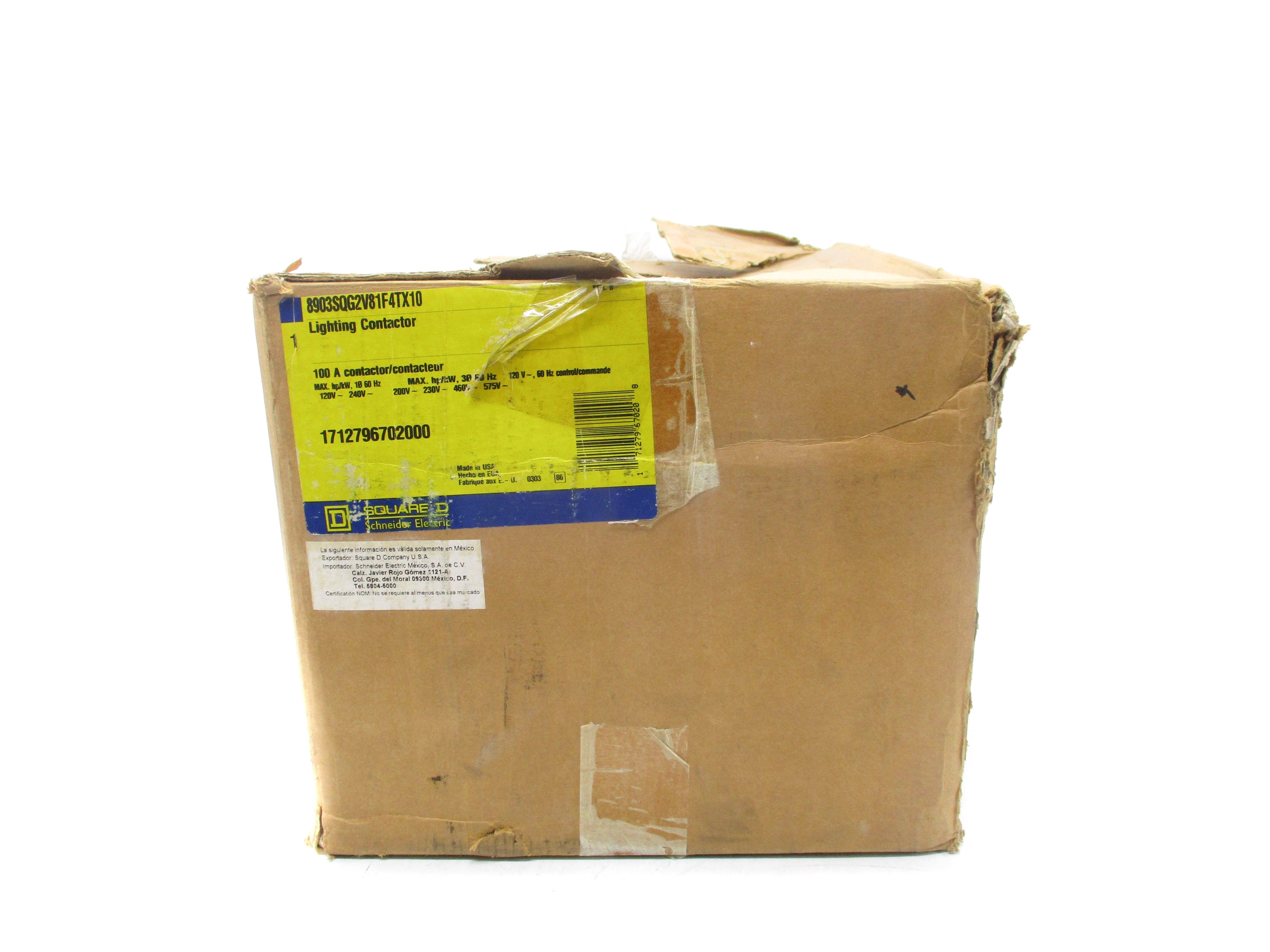 SQUARE D 8903SQG2V81F4TX10 SER. B 120V NSMP