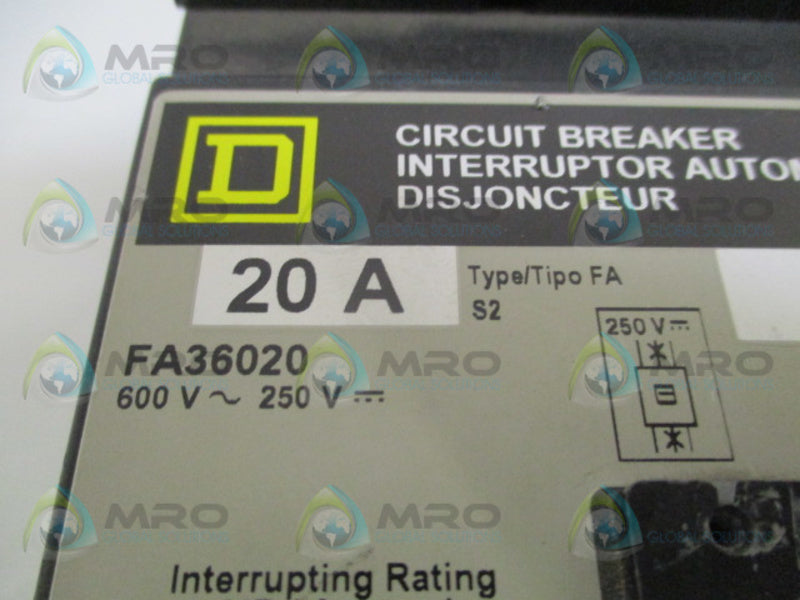 SQUARE D FA36020 (GREY)  UNMP