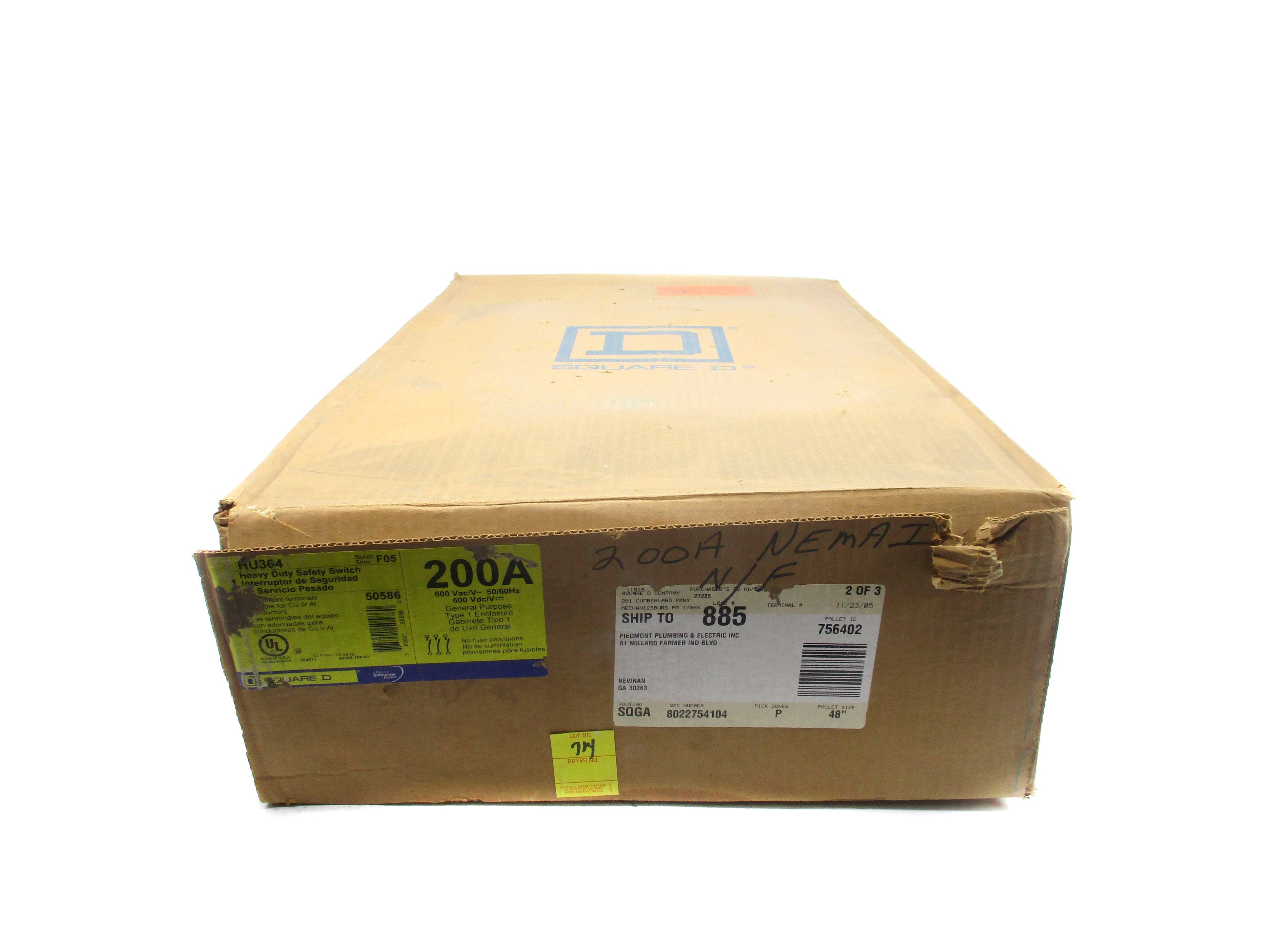 SQUARE D HU364 SER. F05 NSFS