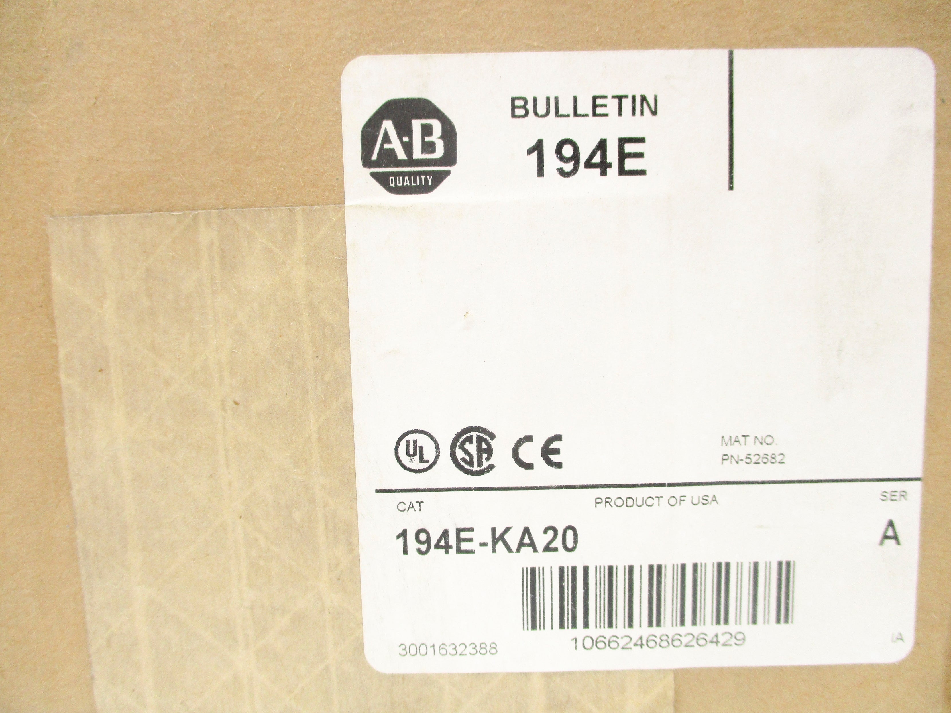 INDUSTRIAL SPARE PART 194E-KA20 SER. A (BR/WH) NSFS