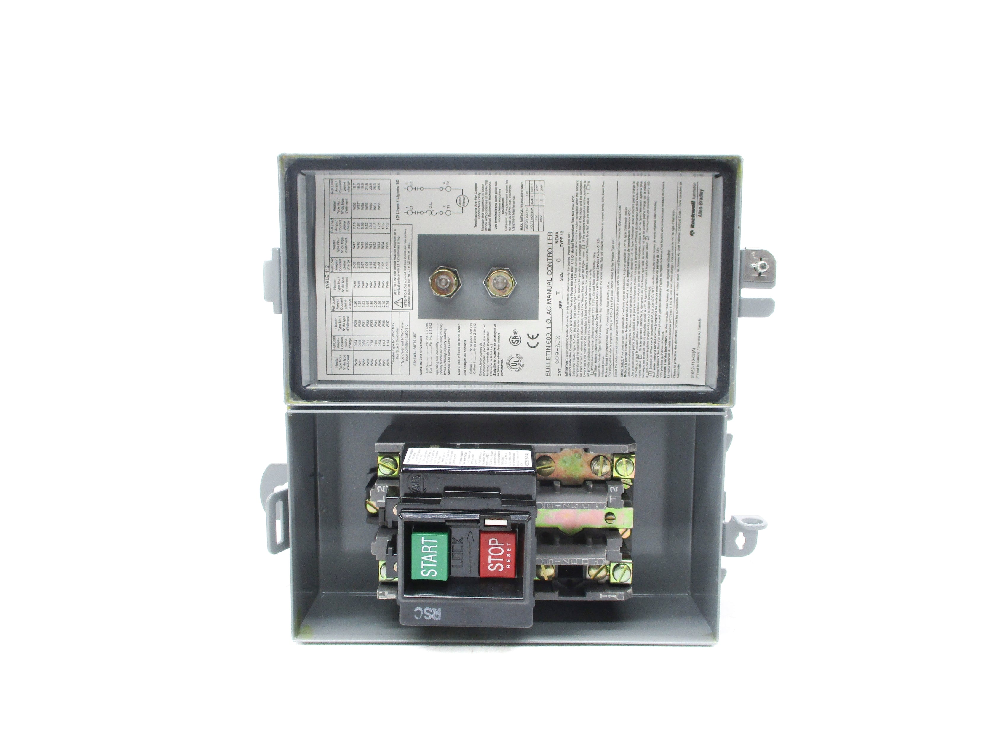 ALLEN BRADLEY 609-AJX SER. K (BR/WH) NSMP