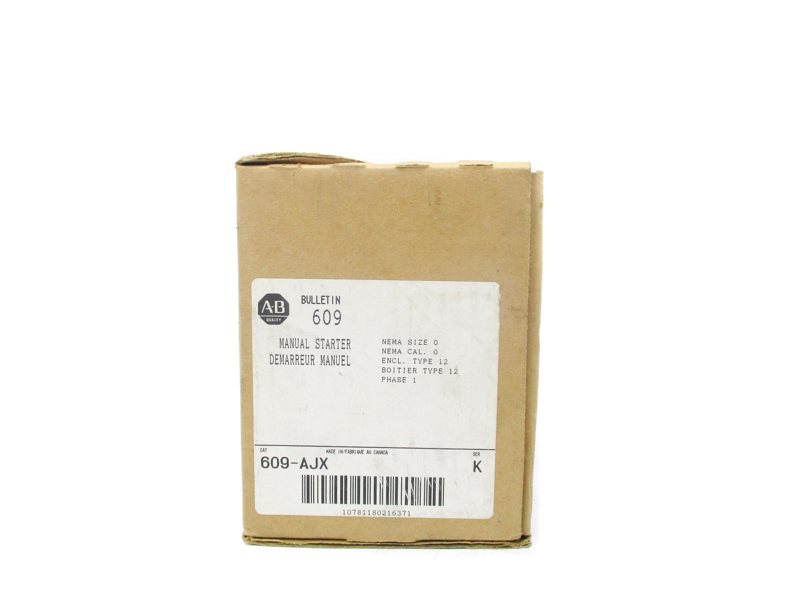 ALLEN BRADLEY 609-AJX SER. K (BR/WH) NSMP