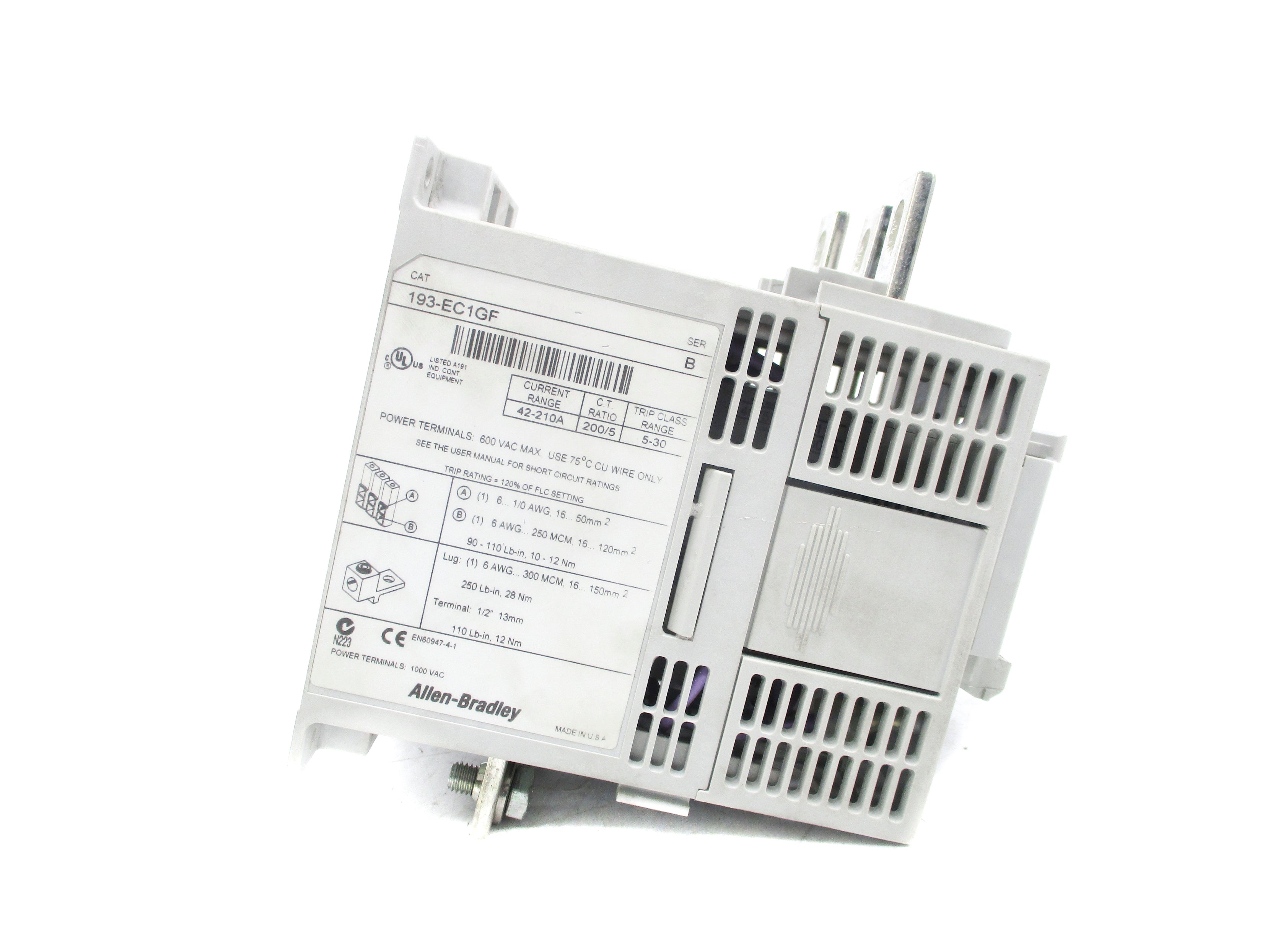 INDUSTRIAL SPARE PART 193-EC1GF SER. B 42-210A 600VAC UNMP