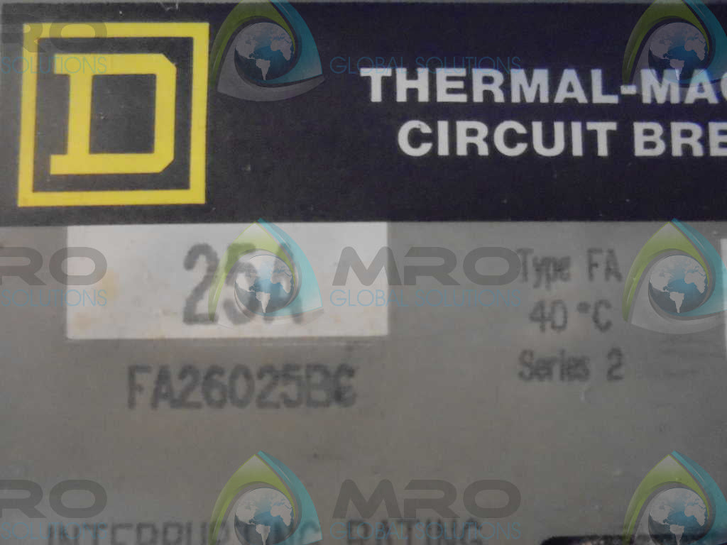 SQUARE D FA26025BC CIRCUIT BREAKER *USED*