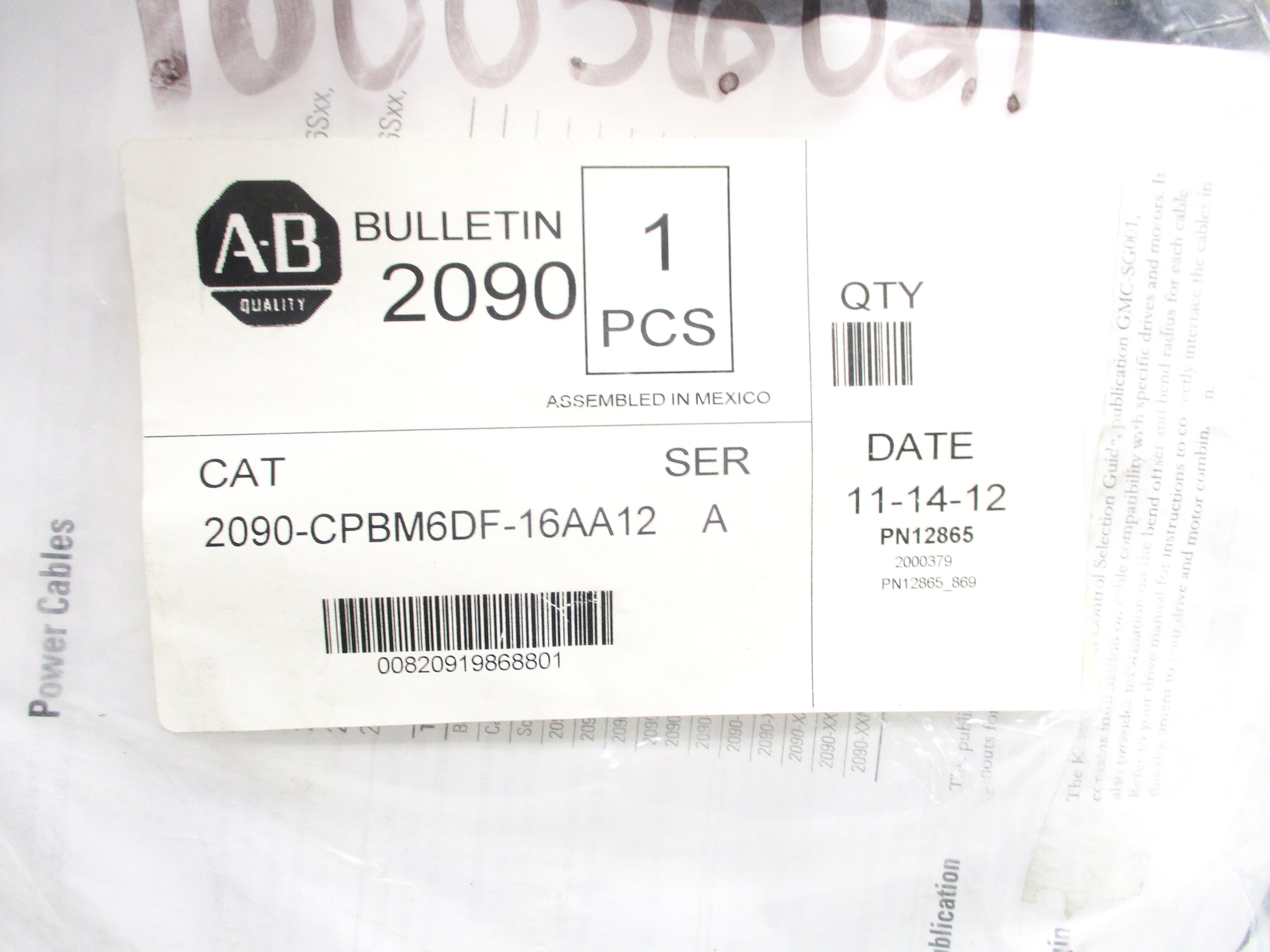 ALLEN BRADLEY 2090-CPBM6DF-16AA12 SER. A NSMP