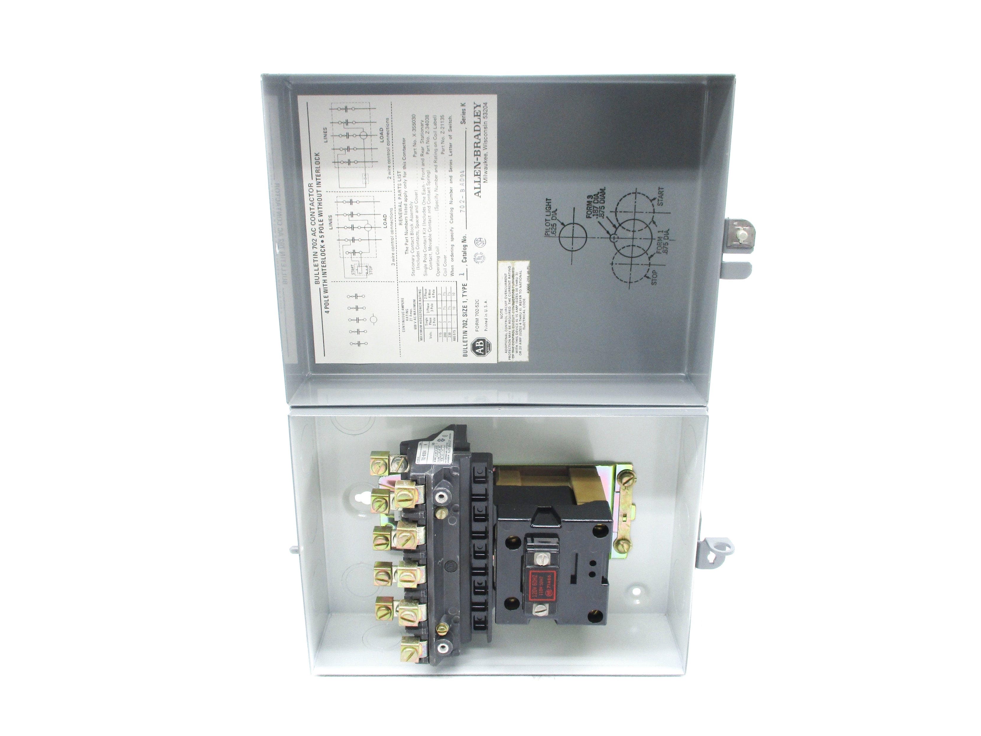 INDUSTRIAL SPARE PART 702-BAD94 SER. K 120V (BR/YL) NSMP