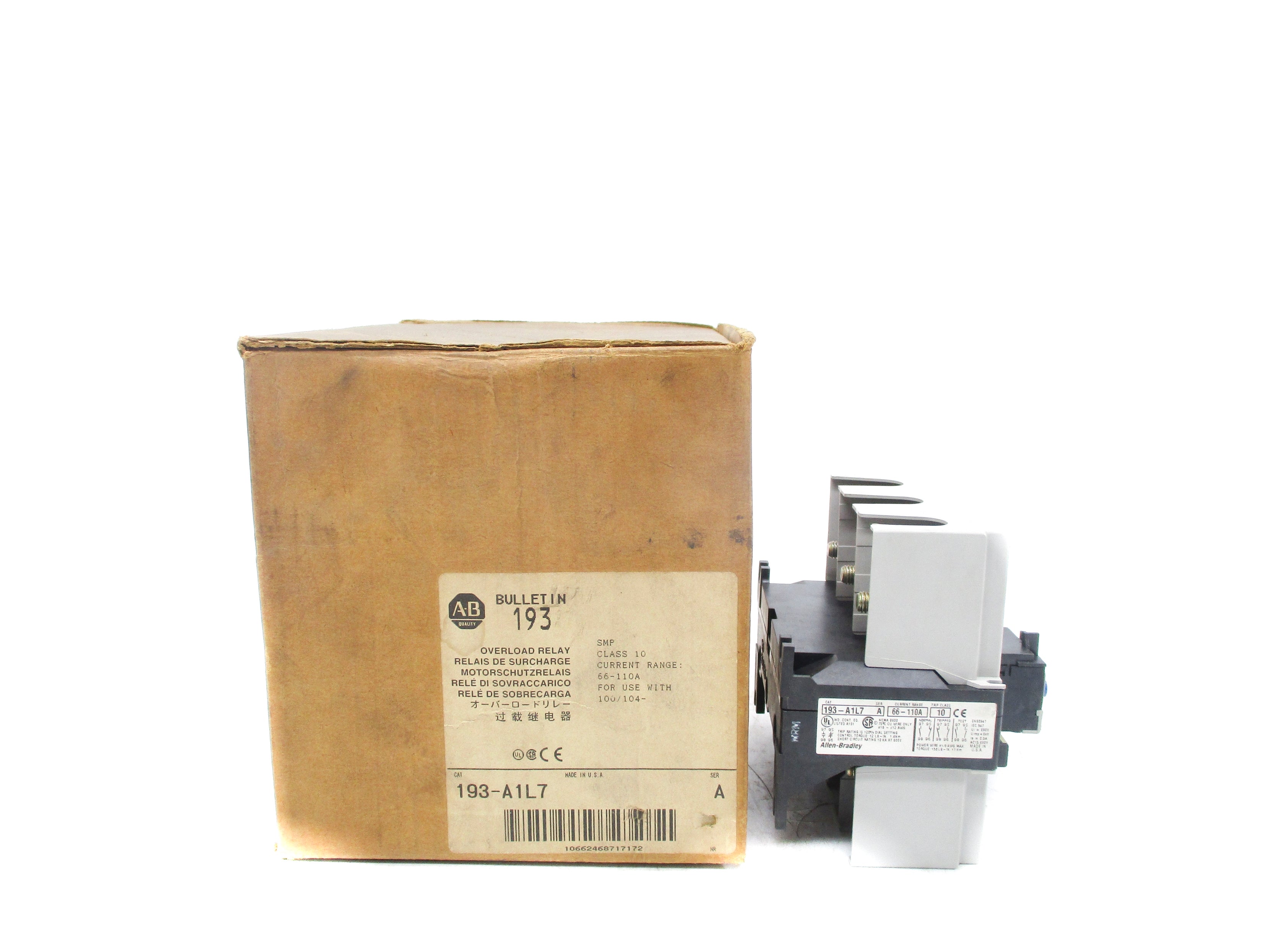 ALLEN BRADLEY 193-A1L7 SER. A 66-110A (BR/WH) NSMP
