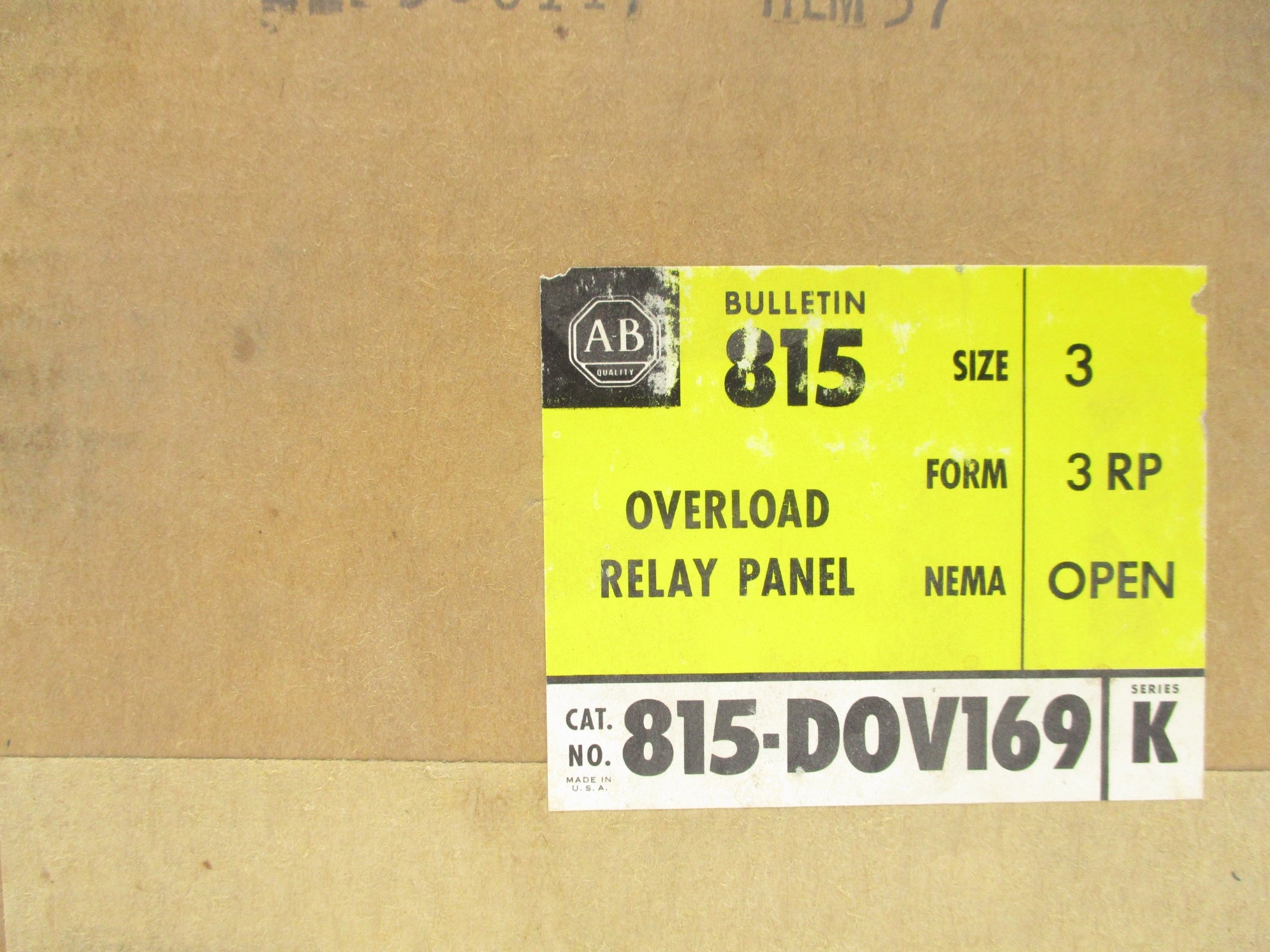 INDUSTRIAL SPARE PART 815-DOV169 SER. K (BR/YL) NSFS