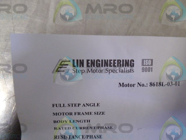 LIN ENGINEERING 8618L-03-01 STEP MOTOR (3.0V., 6.7V.) *NEW NO BOX*