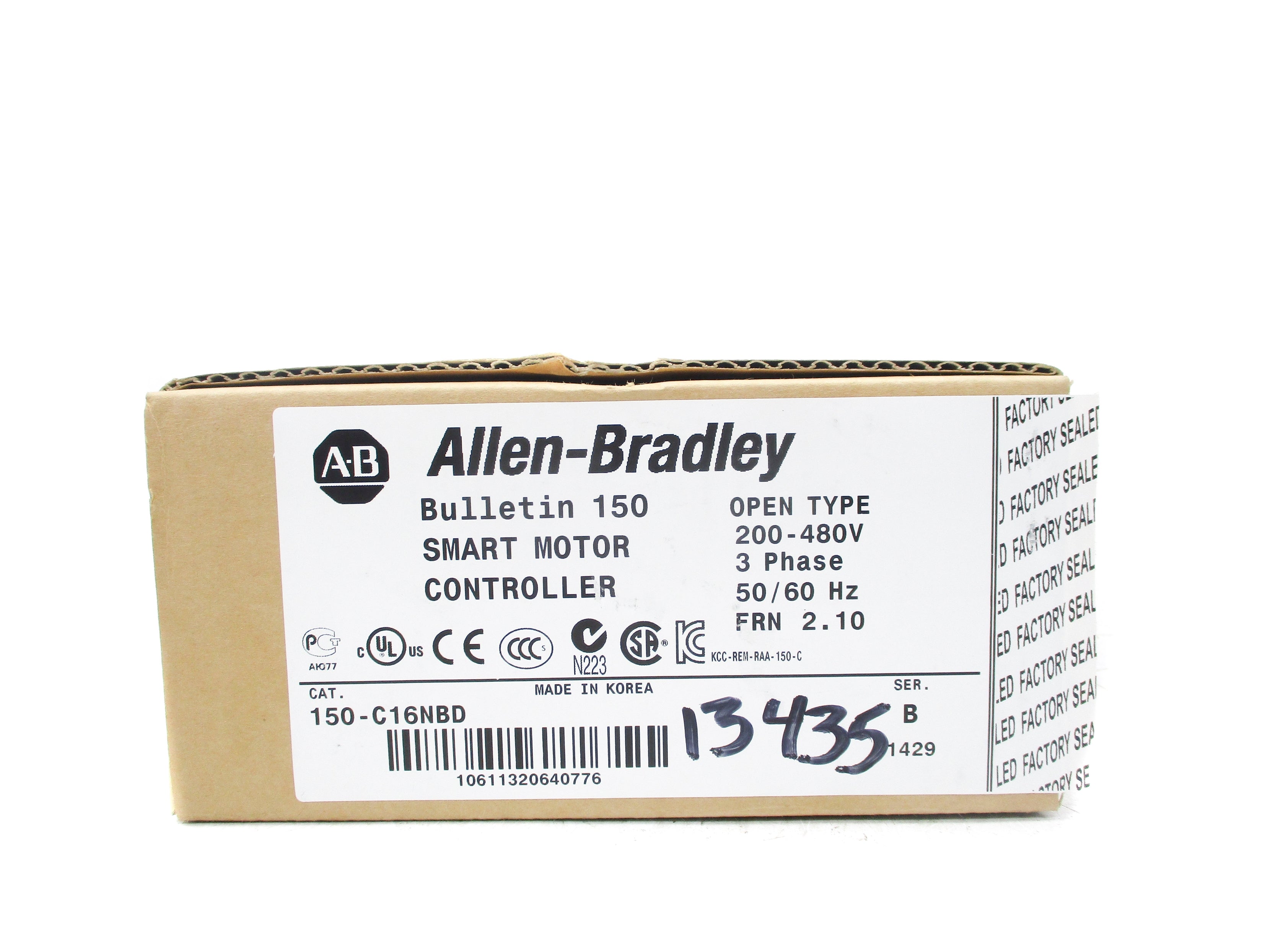ALLEN BRADLEY 150-C16NBD SER. B F/W 2.10 (BR/WH) NSMP
