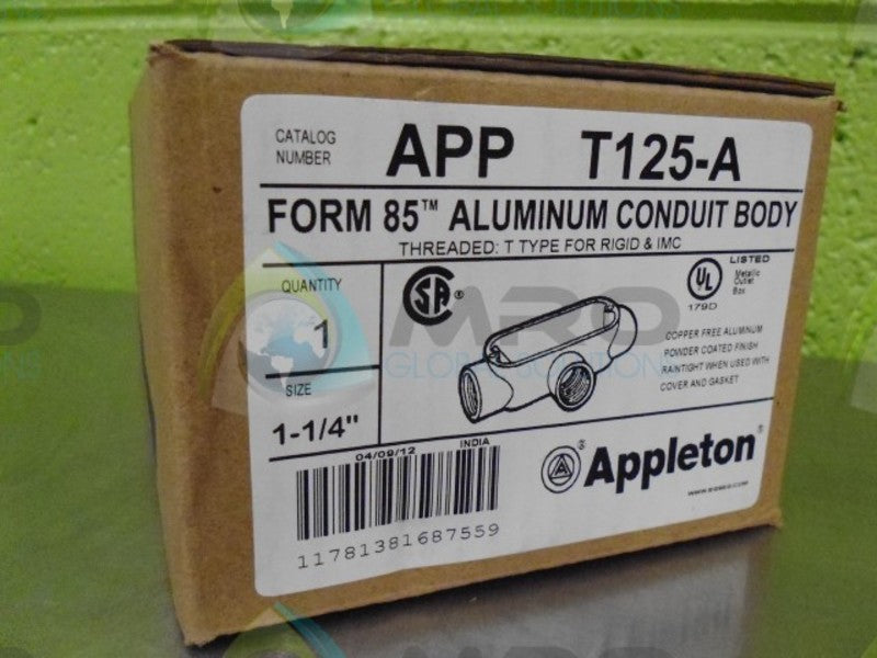 APPLETON APP T125-A ALUM. CONDUIT BODY  NSMP