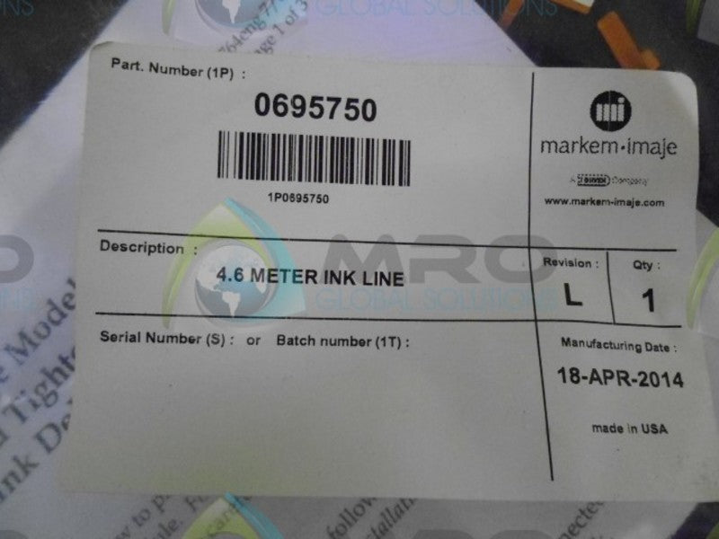 MARKEM-IMAJE 0695 750 4.6 METER INK LINE * NEW IN BAG *