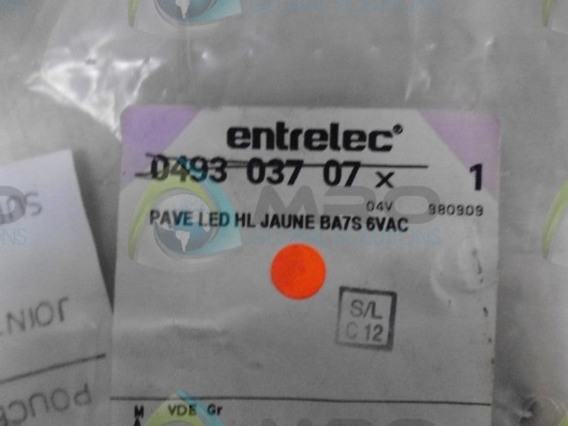 ENTRELEC 049303707 PAVE LED JAUNE BA7S 6VAC * NEW IN FACTORY BAG *
