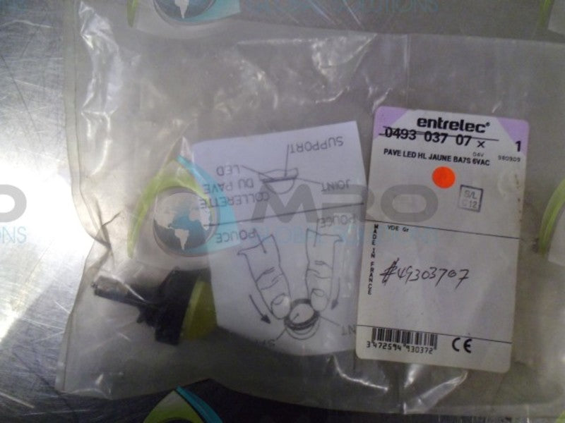 ENTRELEC 049303707 PAVE LED JAUNE BA7S 6VAC * NEW IN FACTORY BAG *