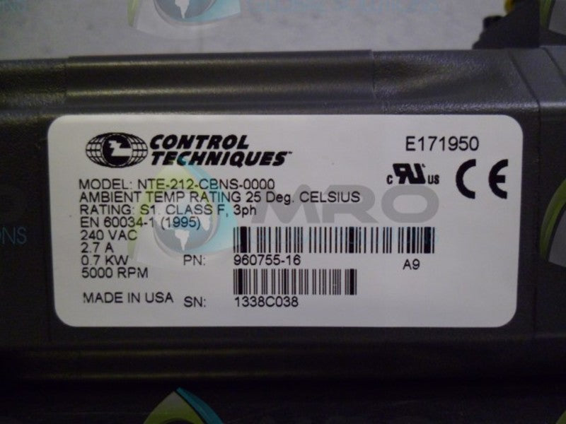 CONTROL TECHNIQUES NTE-212-CBNS-0000 SERVO MOTOR 2.7 AMP *NEW IN BOX*