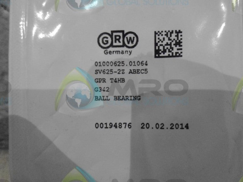 GRW SV625-2Z BALL BEARING * NEW IN ORIGINAL PACKAGE *