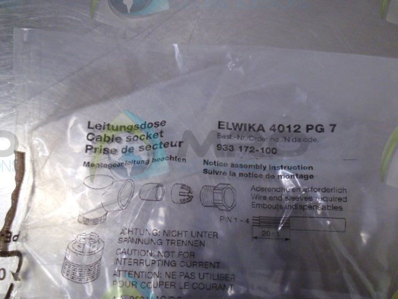 HIRSCHMANN 933-172-100 CABLE SOCKET * NEW IN ORIGINAL PACKAGE *