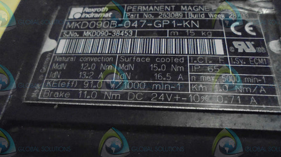 REXROTH INDRAMAT MKD090B-047-GP1-KN  SERVO MOTOR *NEW NO BOX*