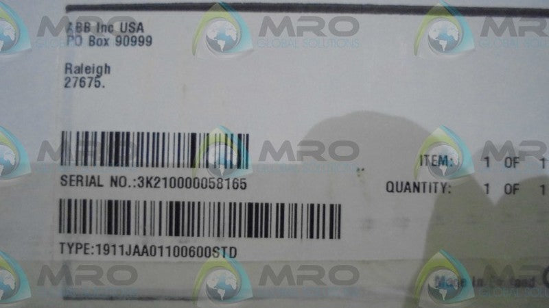 ABB  1911JAA01100600STD COMANDER 1900 *NEW IN BOX*