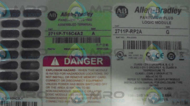 ALLEN BRADLEY PANELVIEW PLUS 1500 2711P-T15C4A2 SER. A TOUCHSCREEN *NEW NO BOX*