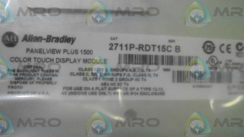 ALLEN BRADLEY PANELVIEW PLUS 1500 2711P-T15C4A2 SER. A TOUCHSCREEN *NEW NO BOX*