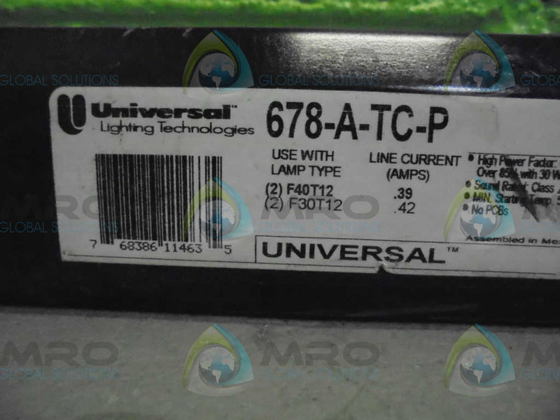 UNIVERSAL 678-A-TC-P RAPID START DIMMER BALLAST  NSNP