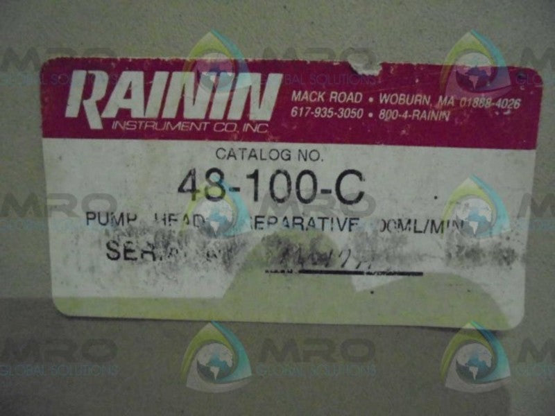 RAININ 48-100-C PUMP HEAD (AS IS)  NSMP  AS IS