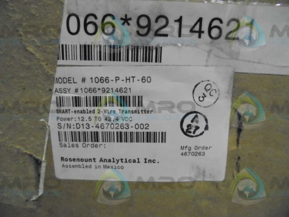 ROSEMOUNT 1066-P-HT-60 SMART ENABLED 2 WIRE TRANSMITTER * NEW IN BOX *