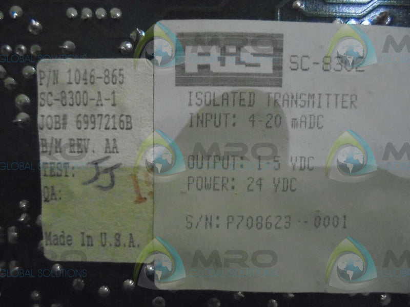 RIS 1046-865 SC-8300-A-1 ISOLATED TRANSMITTER  UNMP