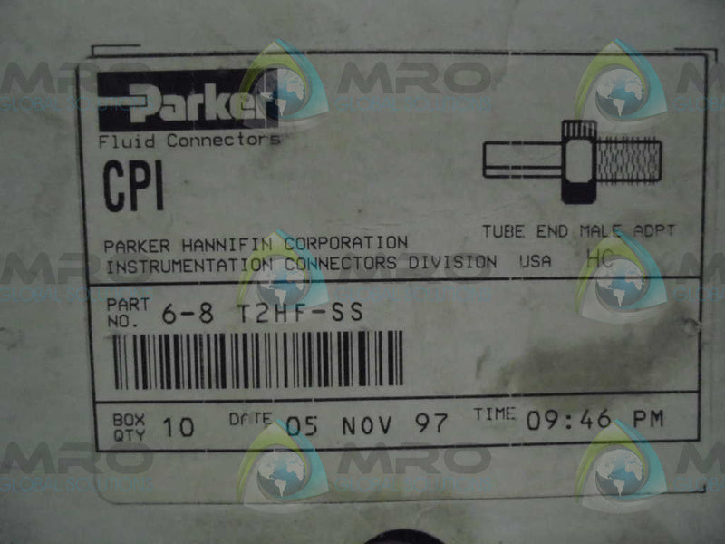 PARKER 6-8T2HF-SS BOX OF 10 FLUID CONNECTOR  NSMP