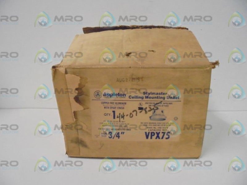 APPLETON VPX75 3/4" STYLMASTER CEILING MOUNTING UNILET  NSMP